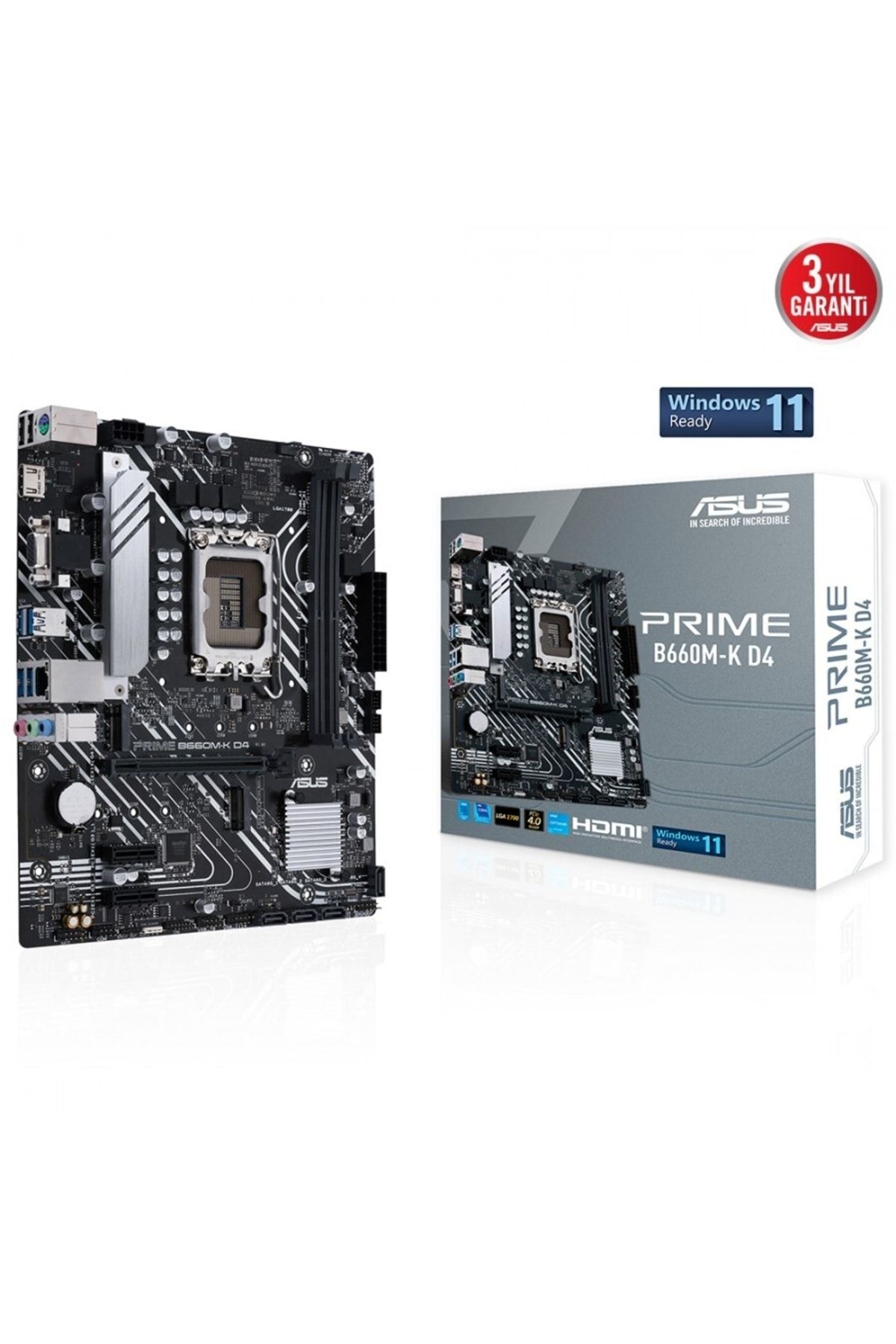 Asus Prıme B660m-k D4 2xddr4 Hdmı/vga 2xm.2 1xglan 1700p Anakart