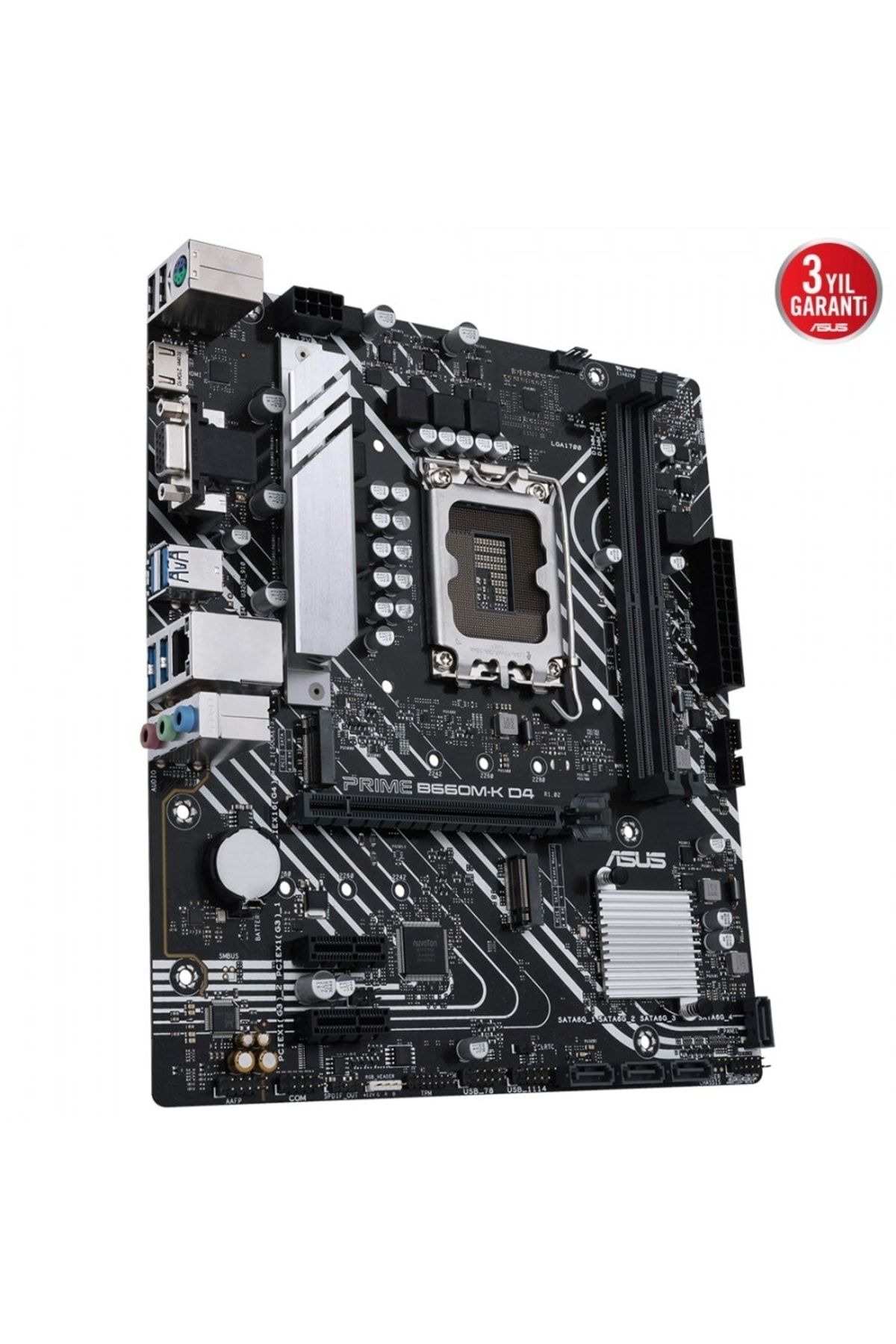 Asus Prıme B660m-k D4 2xddr4 Hdmı/vga 2xm.2 1xglan 1700p Anakart