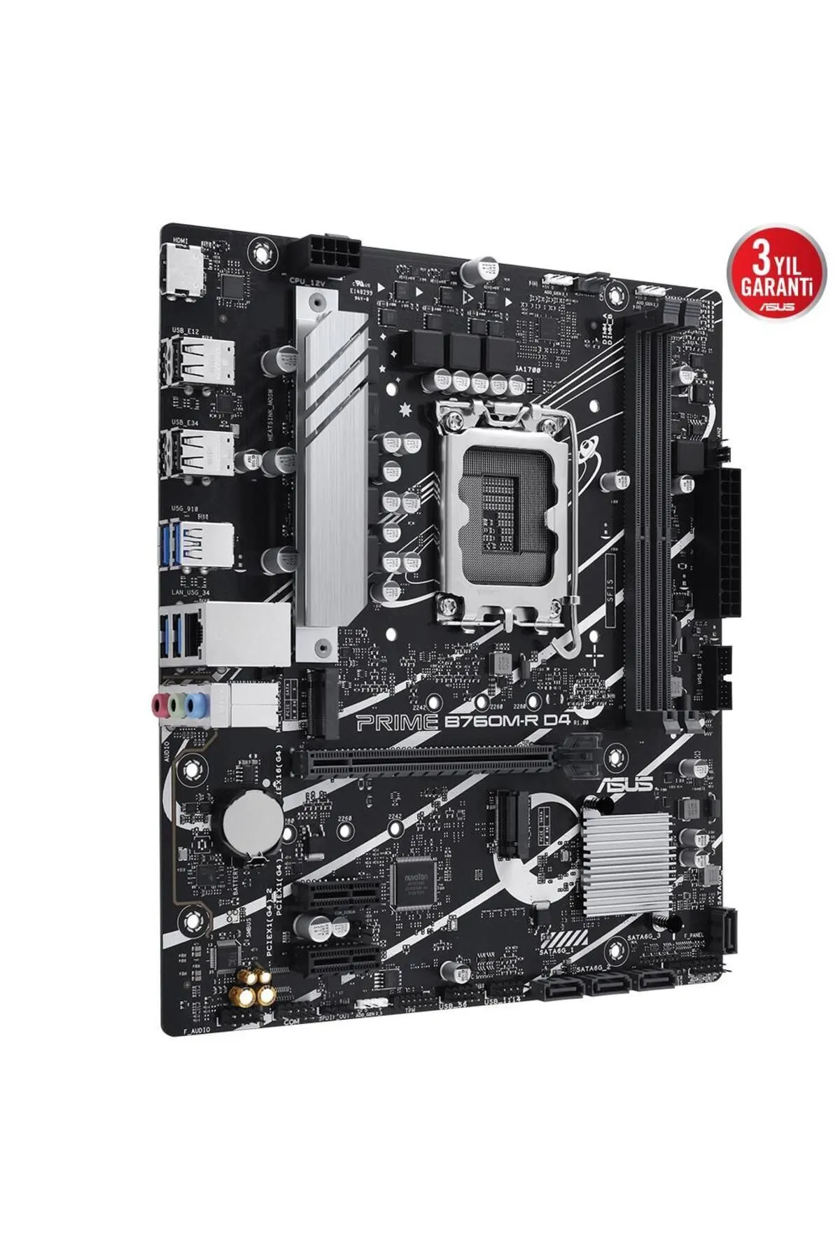 Asus Prıme B760m-r D4 Intel B760 Soket 1700 Ddr4 5333(OC)mhz Matx Gaming (OYUNCU) Anakart