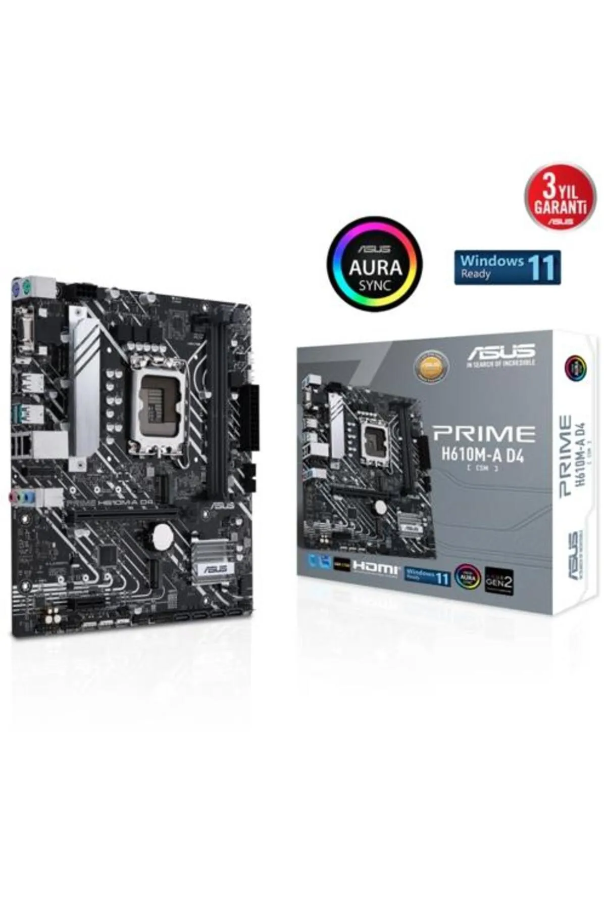 Asus Prıme H610m-a D4-csm 2xddr4 Hdmı/dp 2xm.2 1xglan 1700p Anakart