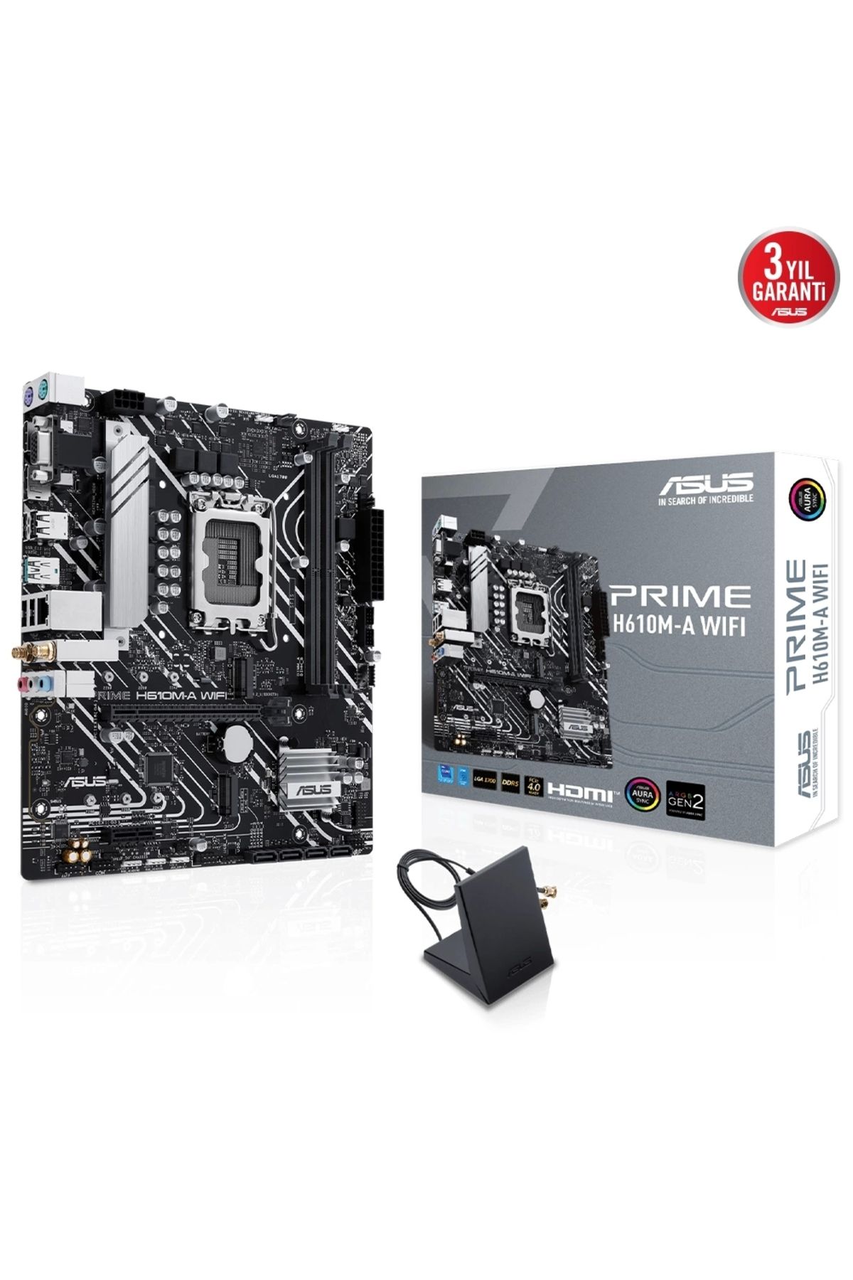 Asus Prıme H610m-a Wıfı H610 Ddr5 Vga Glan Matx Hd Dp M2 Rgb Us3 1700p Anakart