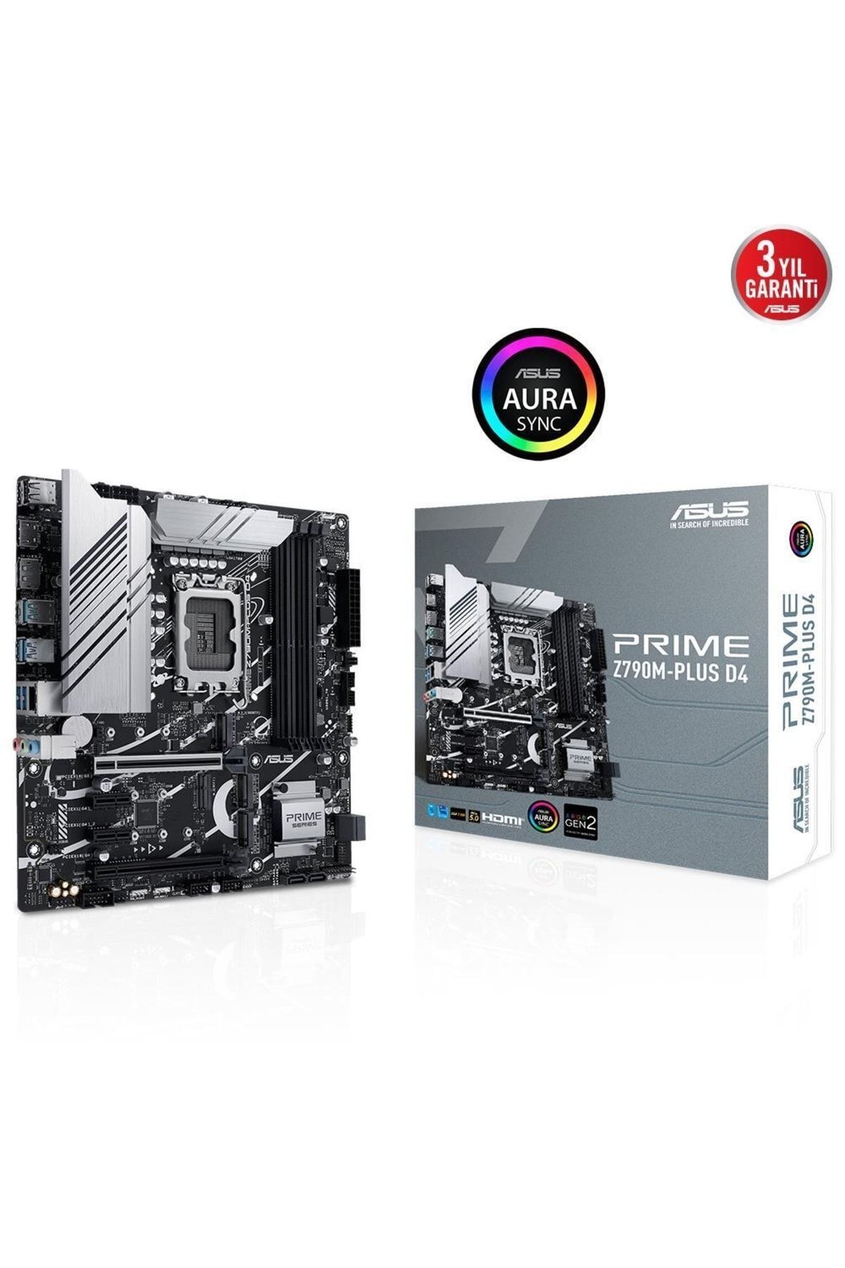 Asus Prıme Z790m-plus D4, 4xddr4, 3x M.2, Hdmı, Dp, Type-c, 12-13.nesil, Lga1700 Soket, Argb Gaming