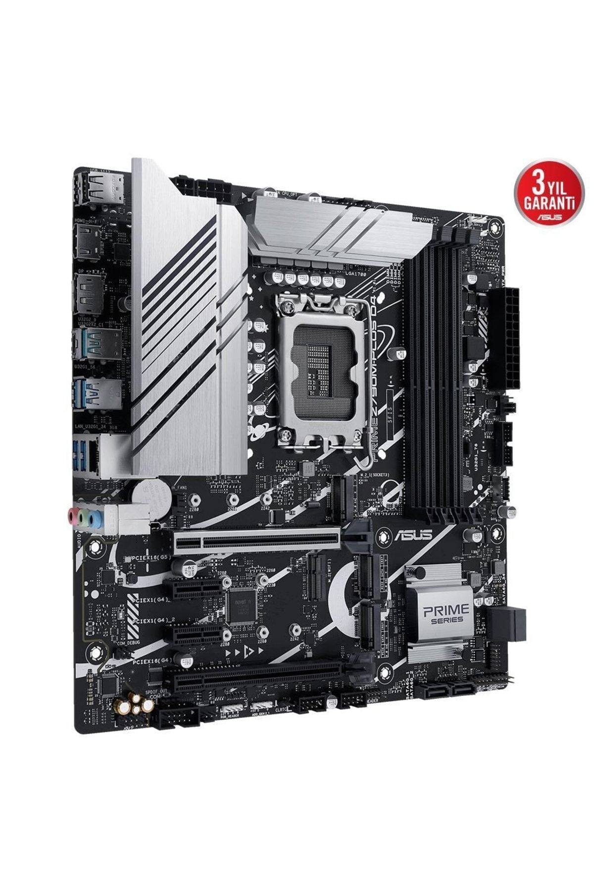 Asus Prıme Z790m-plus D4, 4xddr4, 3x M.2, Hdmı, Dp, Type-c, 12-13.nesil, Lga1700 Soket, Argb Gaming