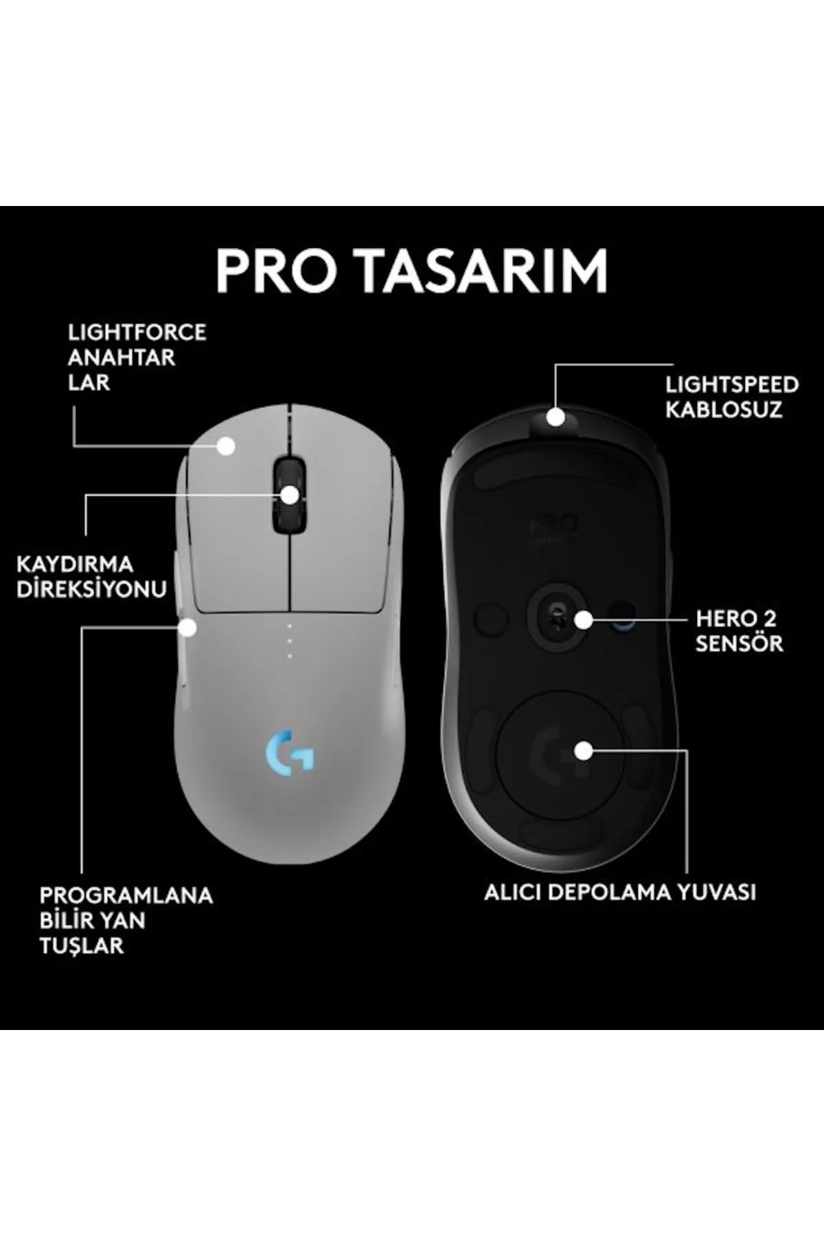 Logitech Pro 2 Lightspeed Hero 2 Kablosuz Beyaz Gaming (OYUNCU) Mouse - 910-007303