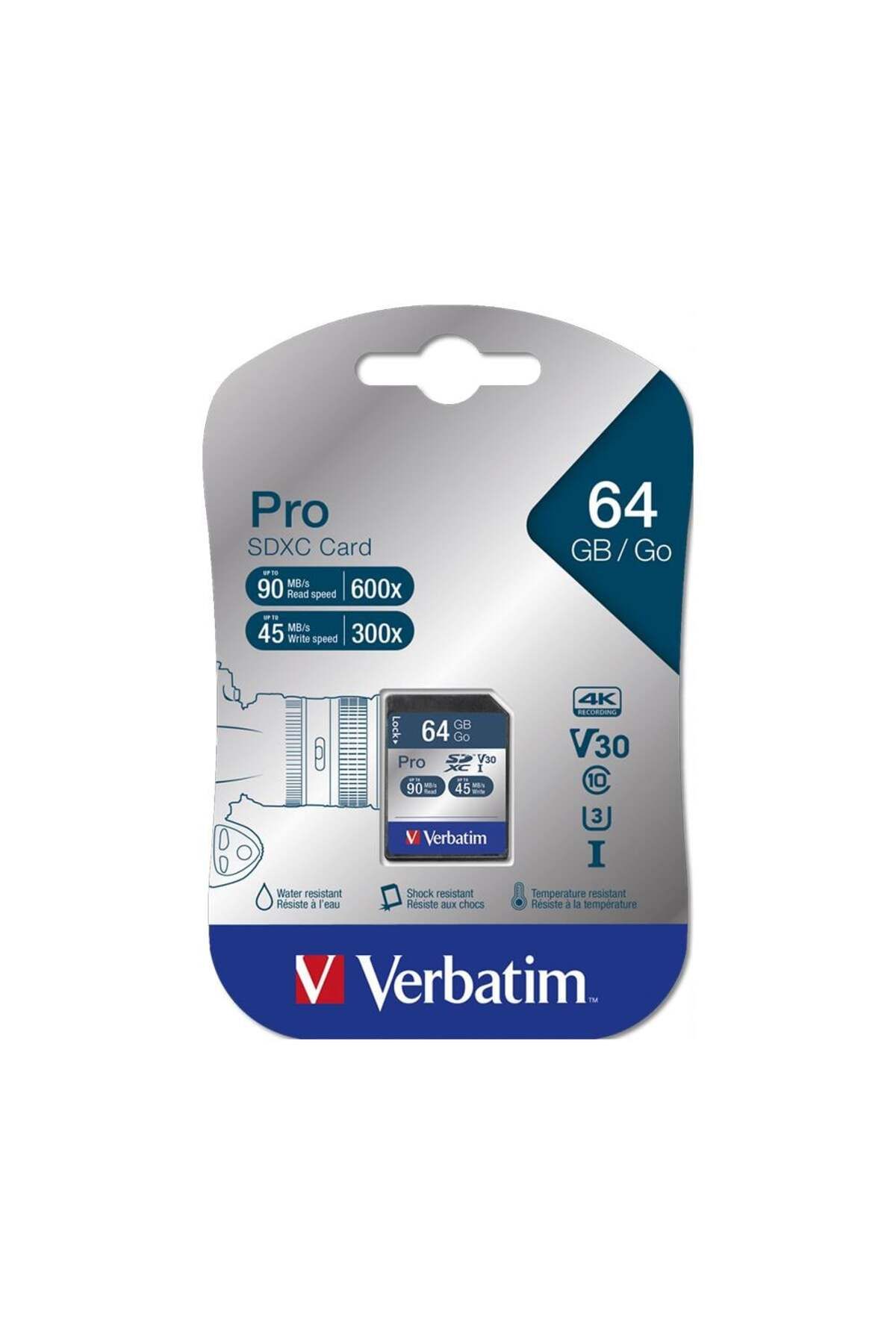 Verbatim Pro 64 GB 600X SDXC Hafıza Kartı (90MB/S-45MB/S)