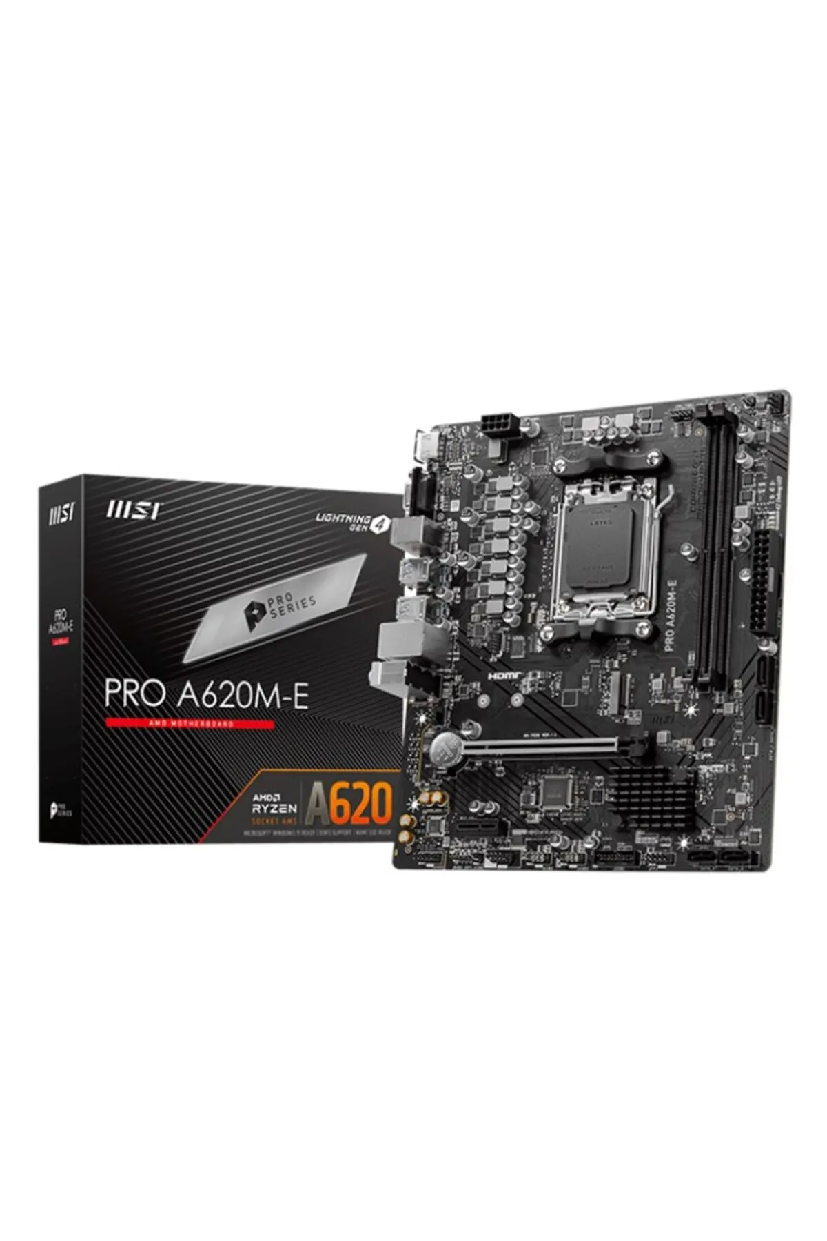 MSI PRO A620M-E DDR5 HDMI PCIe 16X v4.0 AM5 mATX