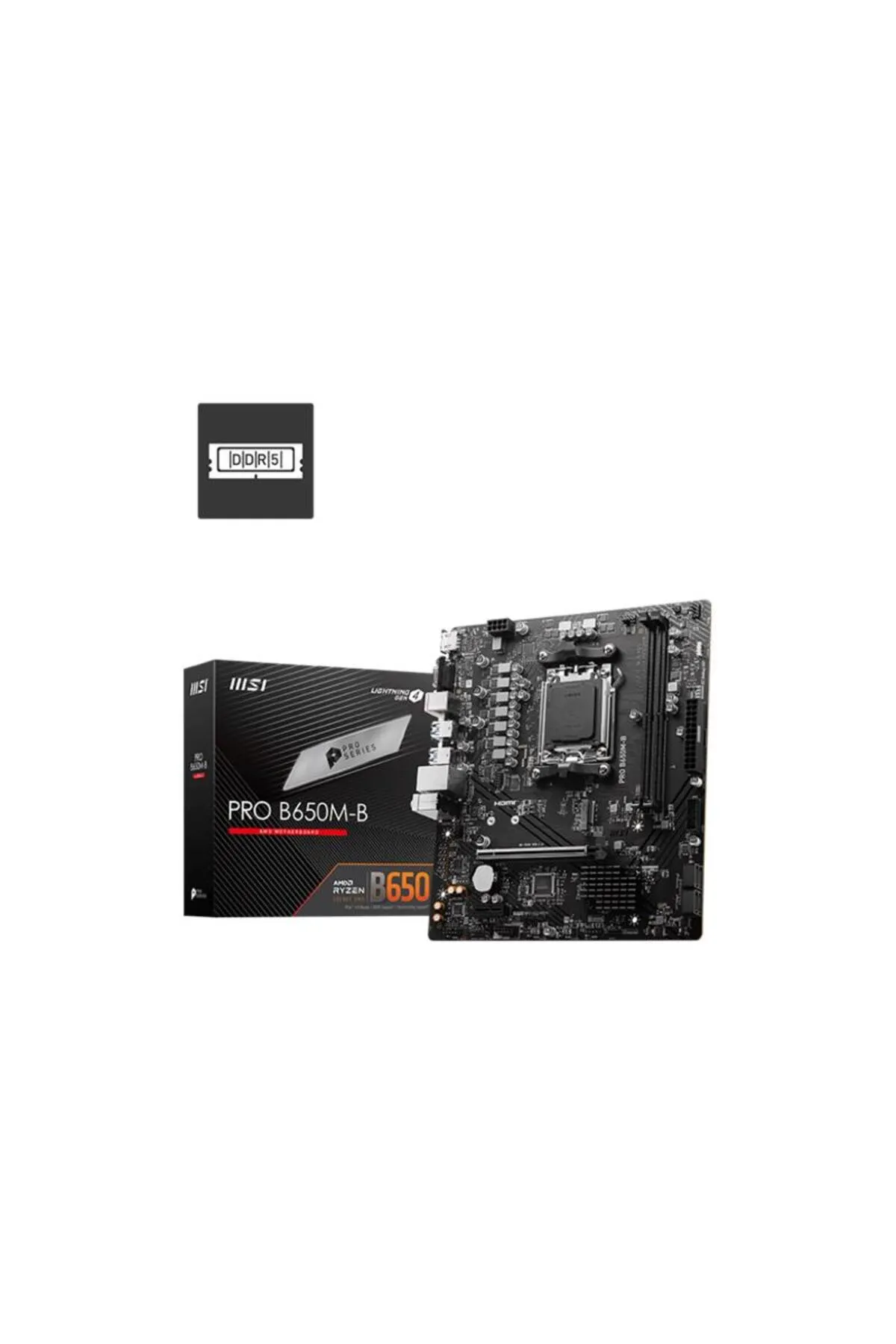 MSI PRO B650M-B DDR5 6800MHZ 1XVGA 1XHDMI 1XM.2 USB 3.2 AM5 MATX (AMD AM5 7000 SERİSİ İLE UYUMLU )