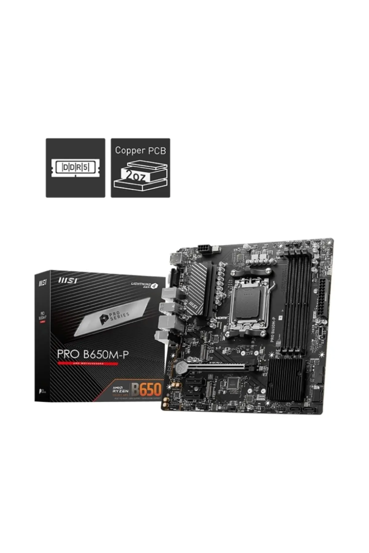 MSI PRO B650M-P AMD B650 AM5 SOKET DDR5 6000(OC) HDMI DP mATX