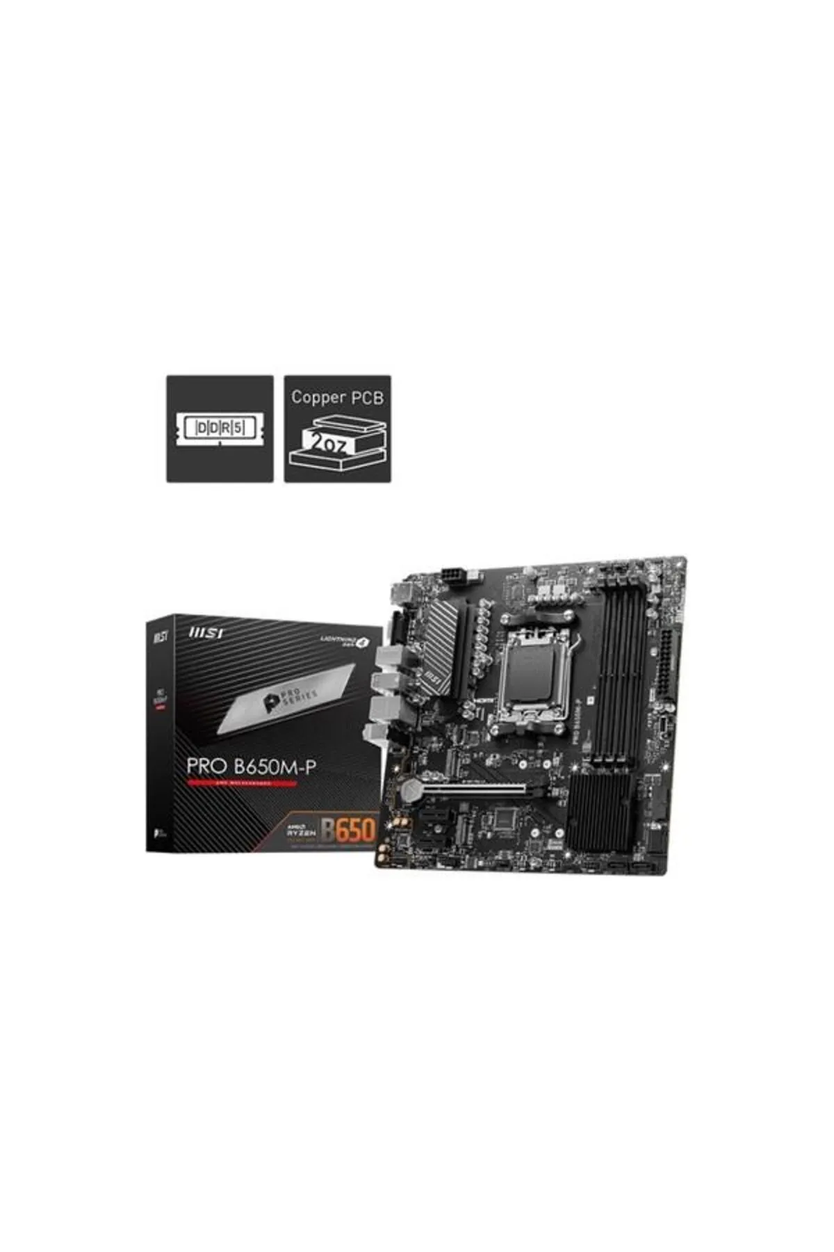 MSI Pro B650m-p Ddr5 Hdmı-dp Pcıe 4.0 Am5 Matx