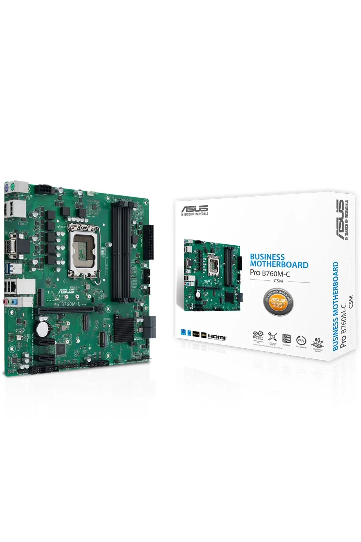 Asus Pro B760m-c-csm Intel B760 Soket Lga1700 Ddr5 6200mhz 2xm.2 Matx Anakart