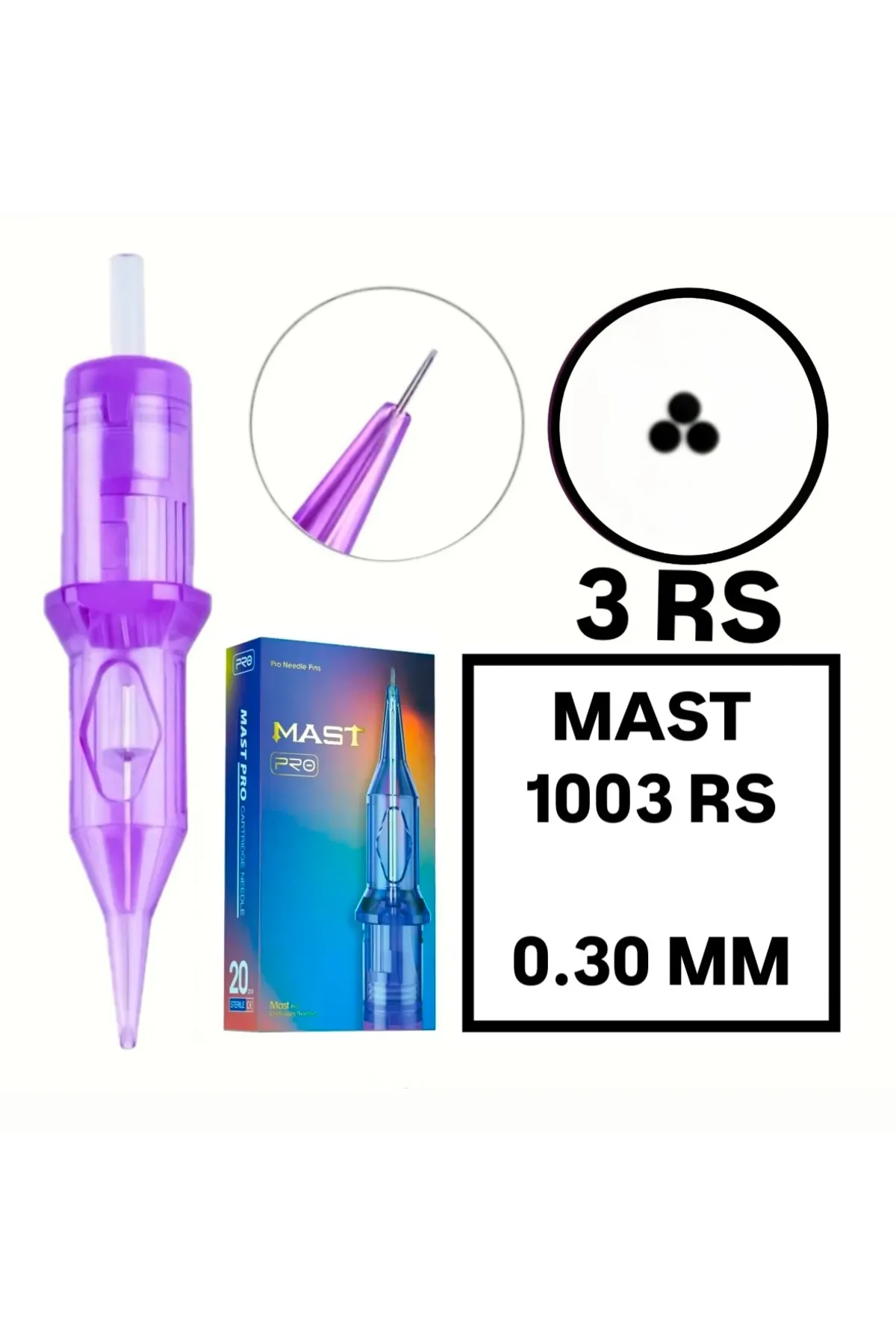 MAST Pro Cartridges 1 Kutu - Pro - 1003RL - 0.30mm - Kartuş Dövme ve Kalıcı Makyaj İğnesi