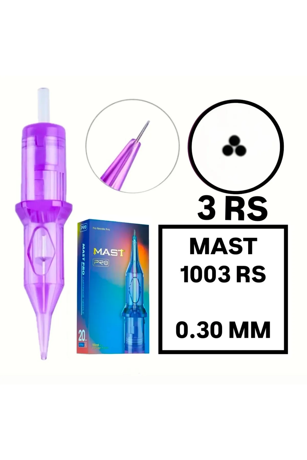 MAST Pro Cartridges 1 Kutu - Pro - 1003RS - 0.30mm -Kartuş Dövme ve Kalıcı Makyaj