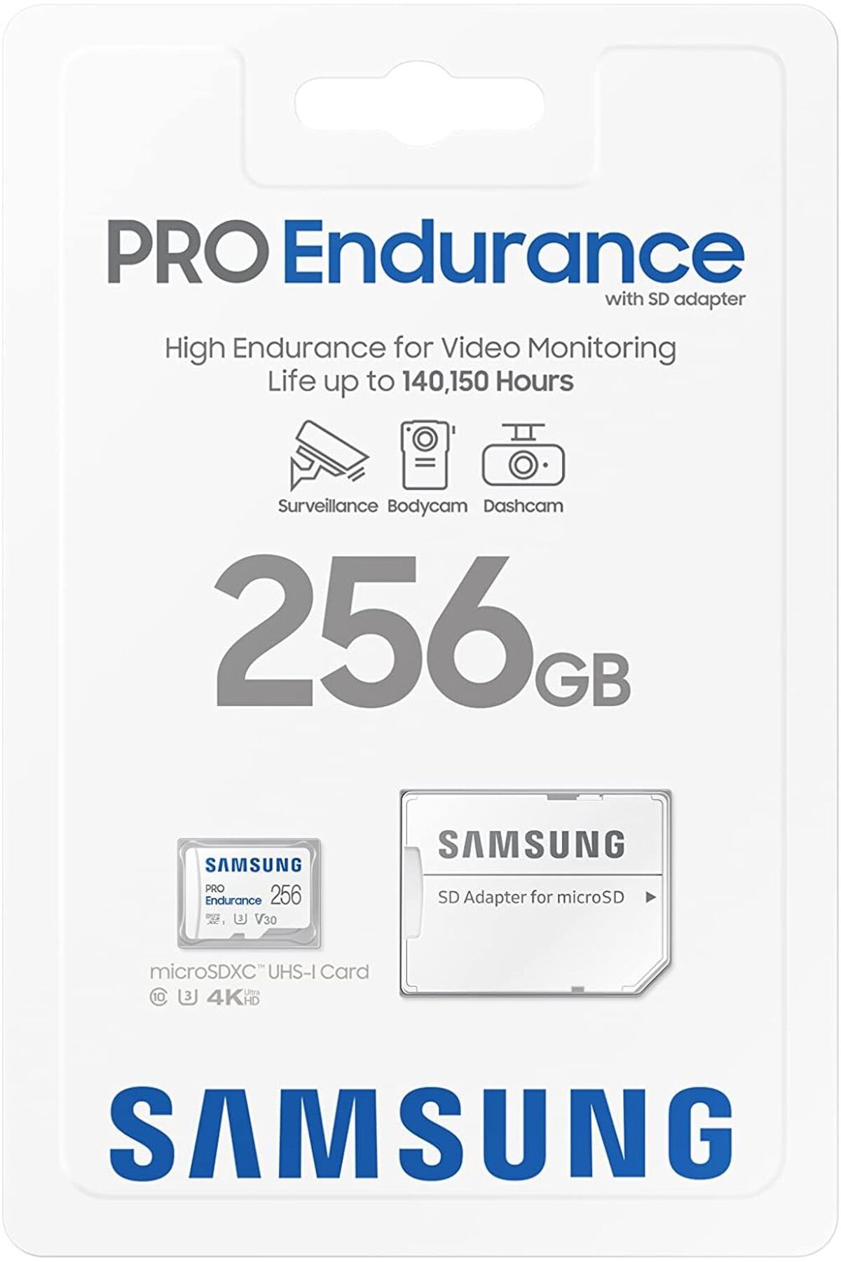 Samsung Pro Endurance 256gb Microsdxc Güvenlik Ve Araç Kamerası Hafıza Kartı Mb-mj256ka