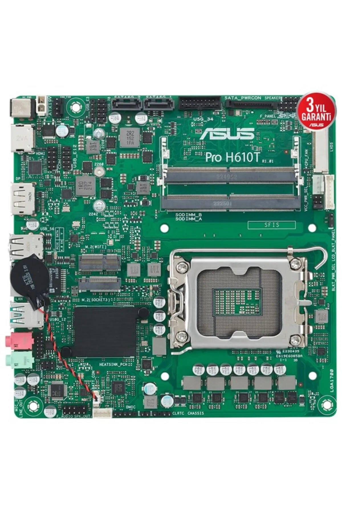 Asus PRO H610T-CSM DDR5 HDMI-DP PCIE 4.0 1700p mATX KURUMSAL ANAKART