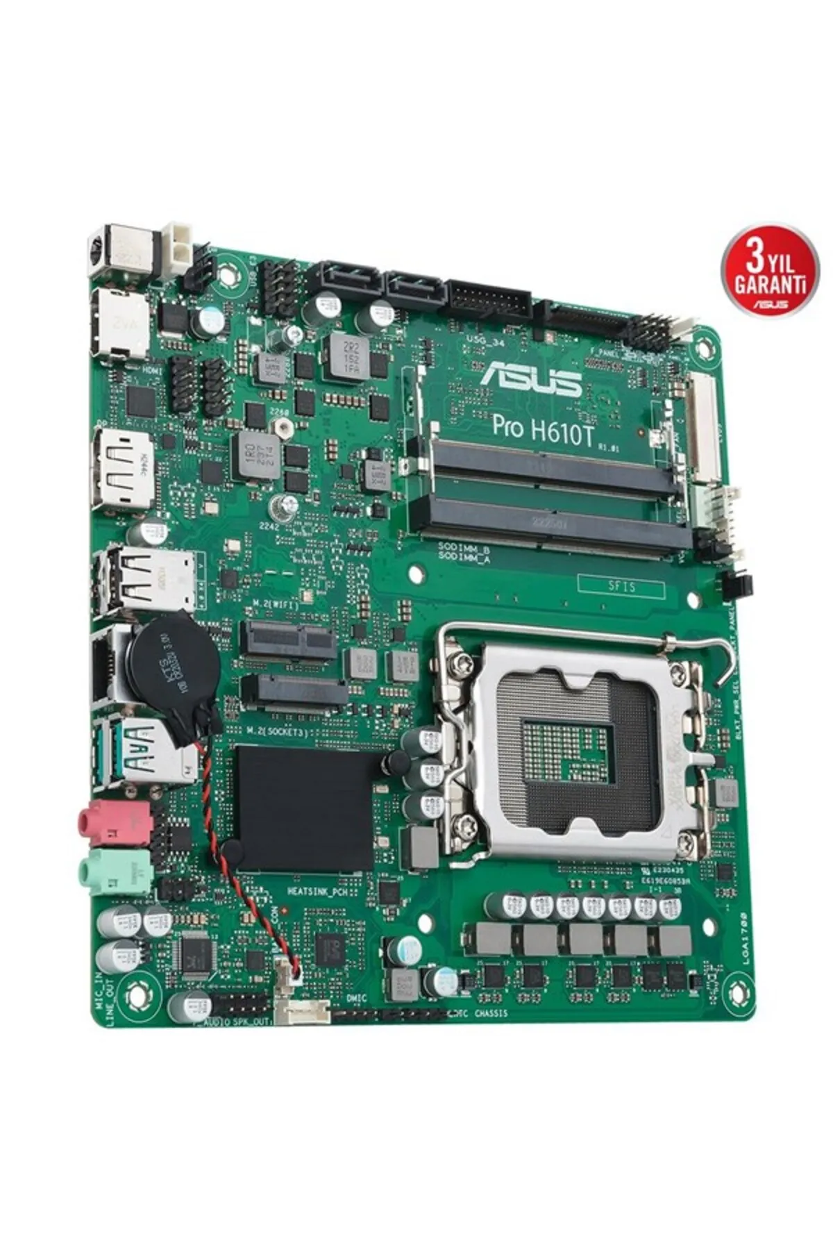 Asus PRO H610T-CSM DDR5 HDMI-DP PCIE 4.0 1700p mATX KURUMSAL ANAKART