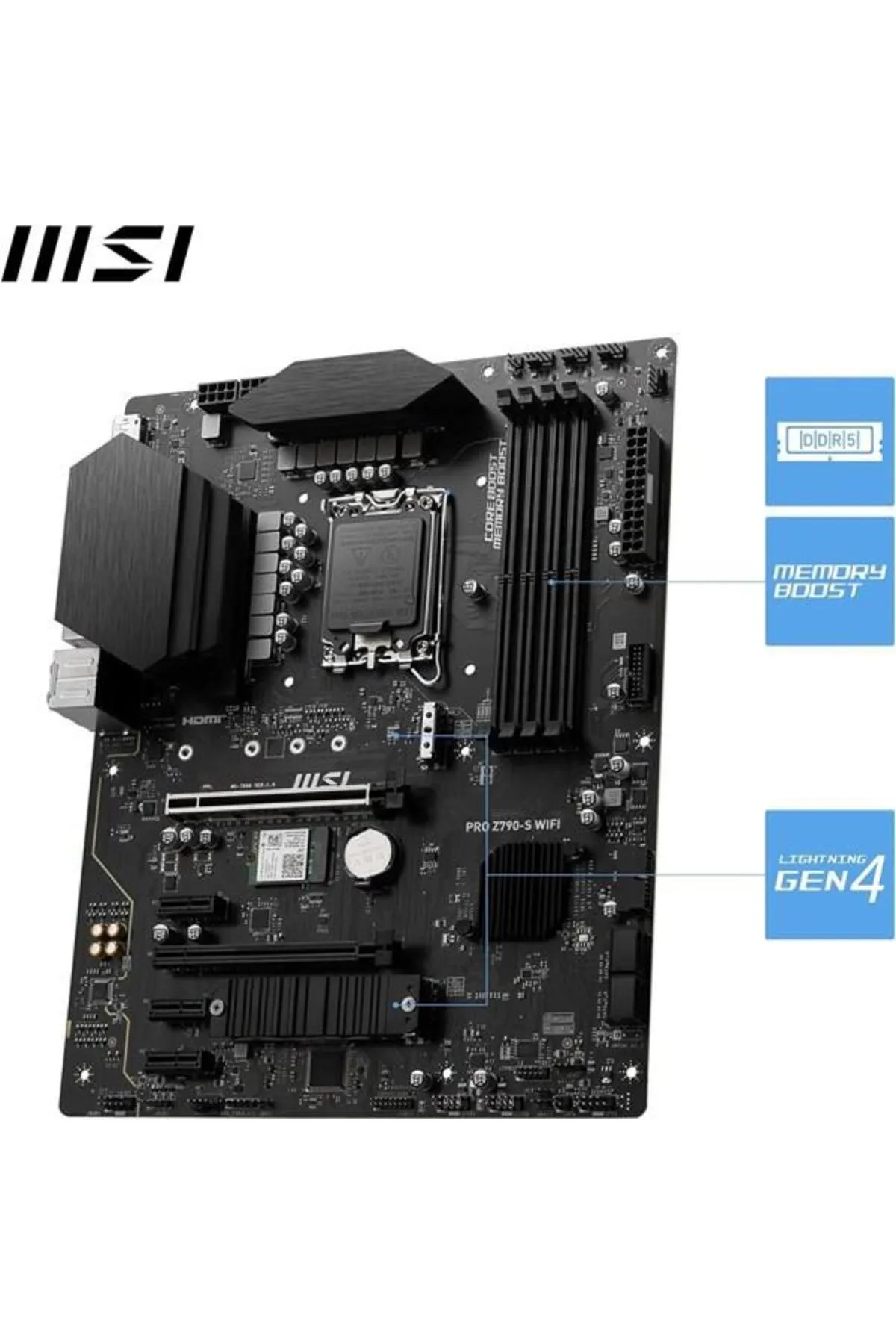 MSI Pro Z790-s Wıfı-6e Ddr5 Hdmı-dp Pcıe 4.0 1700p Atx