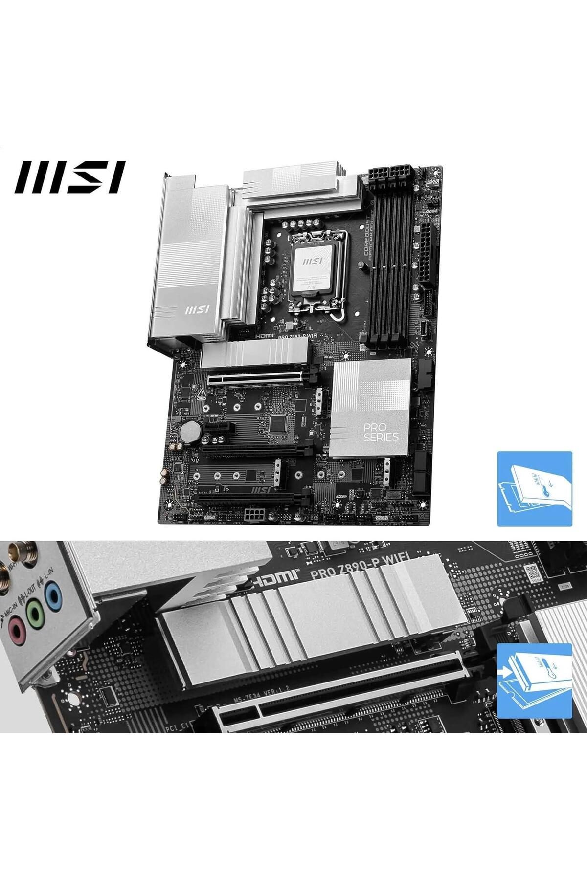 MSI PRO Z890-P WIFI DDR5 UYUMLU 9200 (OC) DVI HDMI ATX