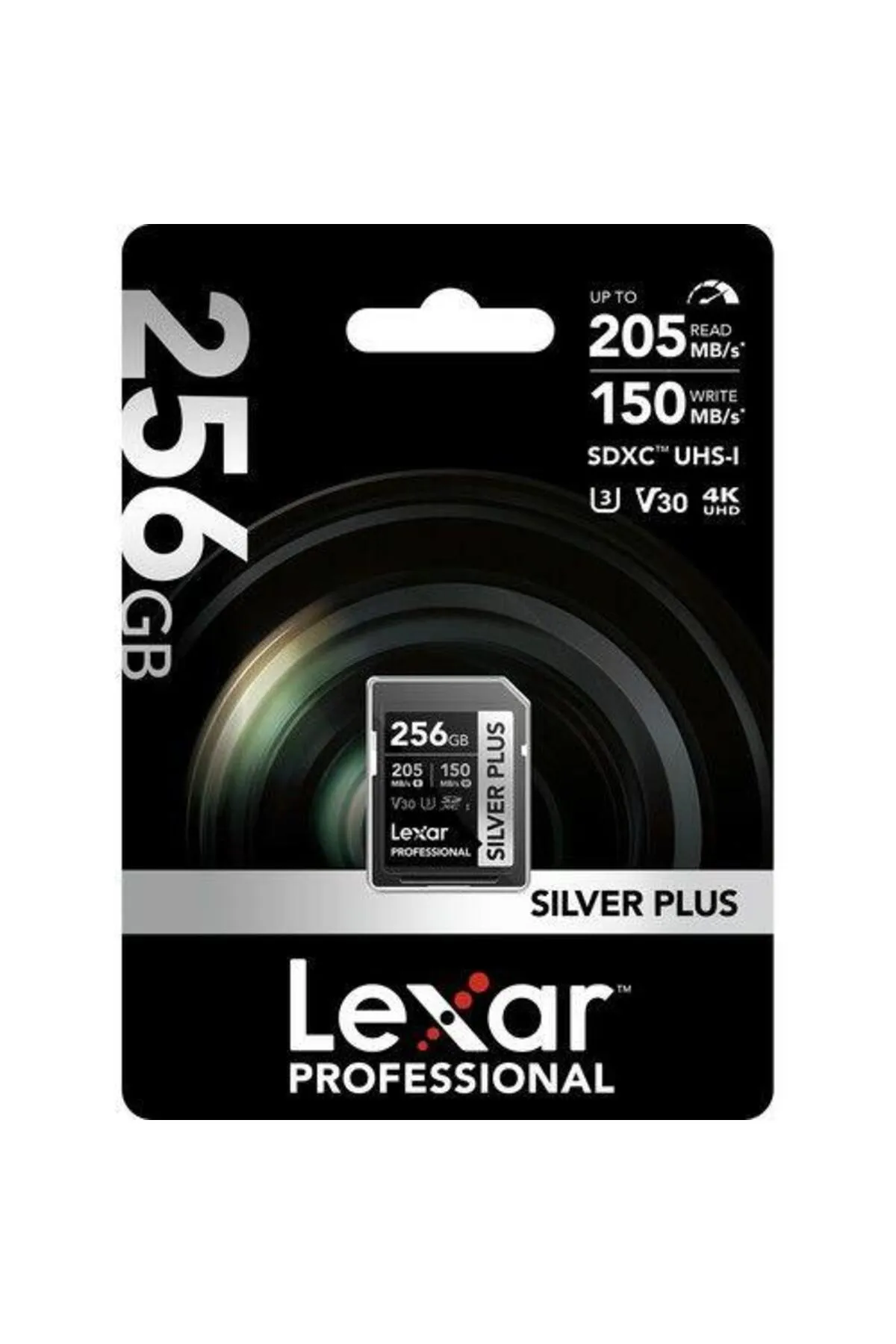 Lexar Professional 256GB 205 MB/s Silver Plus SD Hafıza Kartı