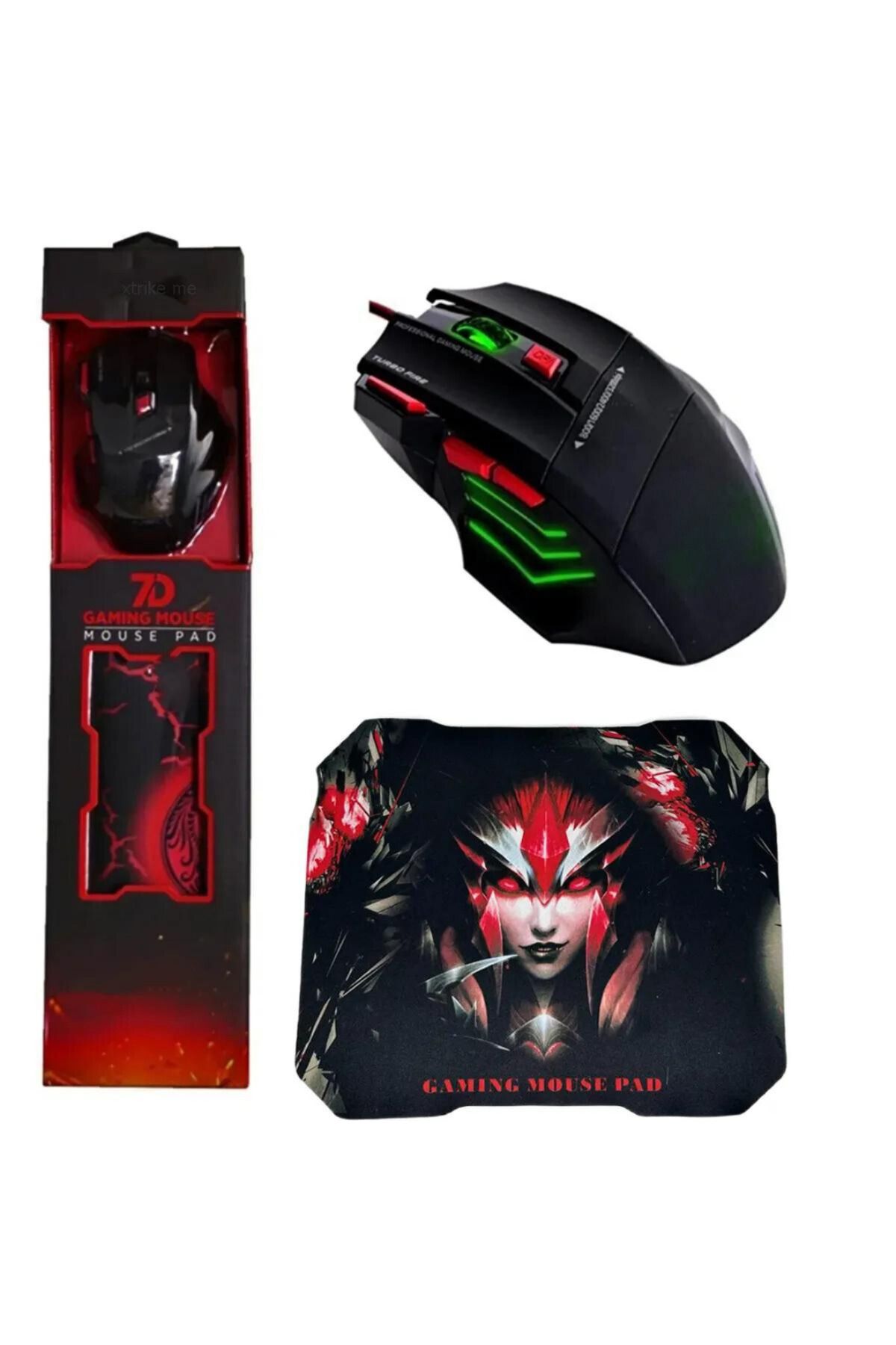 XİRA Profesyonel Işıklı Gamer Oyuncu Mouse + Mousepad Kaymaz Hassasiyet Kontrollü Gaming Pro