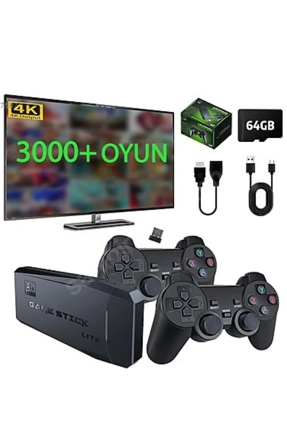 Wintoup Profesyonel Mini Hdmı 4k 2.4g Wireless Kablosuz Gb/gba/gbc Çift Kollu Tv Oyun Konsolu