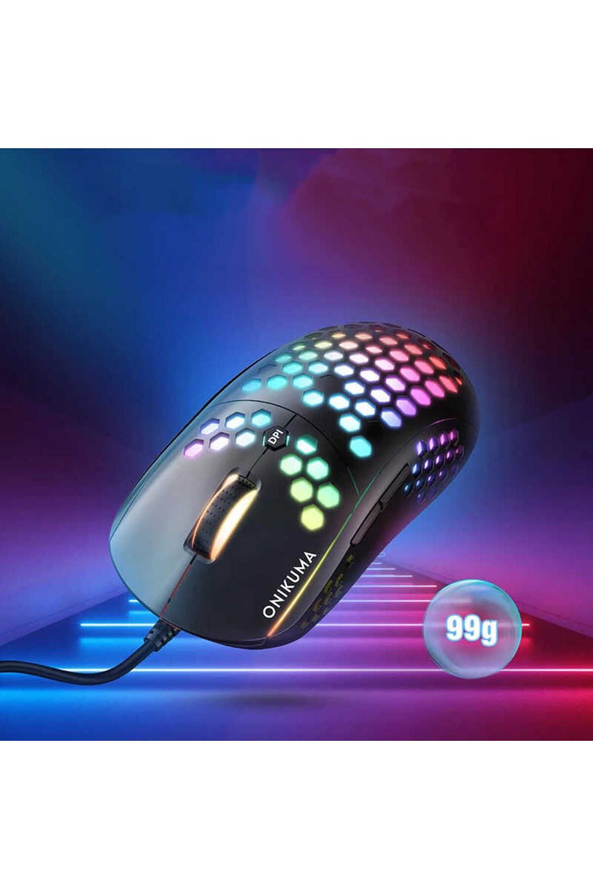 Canpay Profesyonel Oyun Deneyimi için RGB LED Aydınlatmalı Hassas Kontrollü Ultra Hafif Gaming Oyuncu Mouse