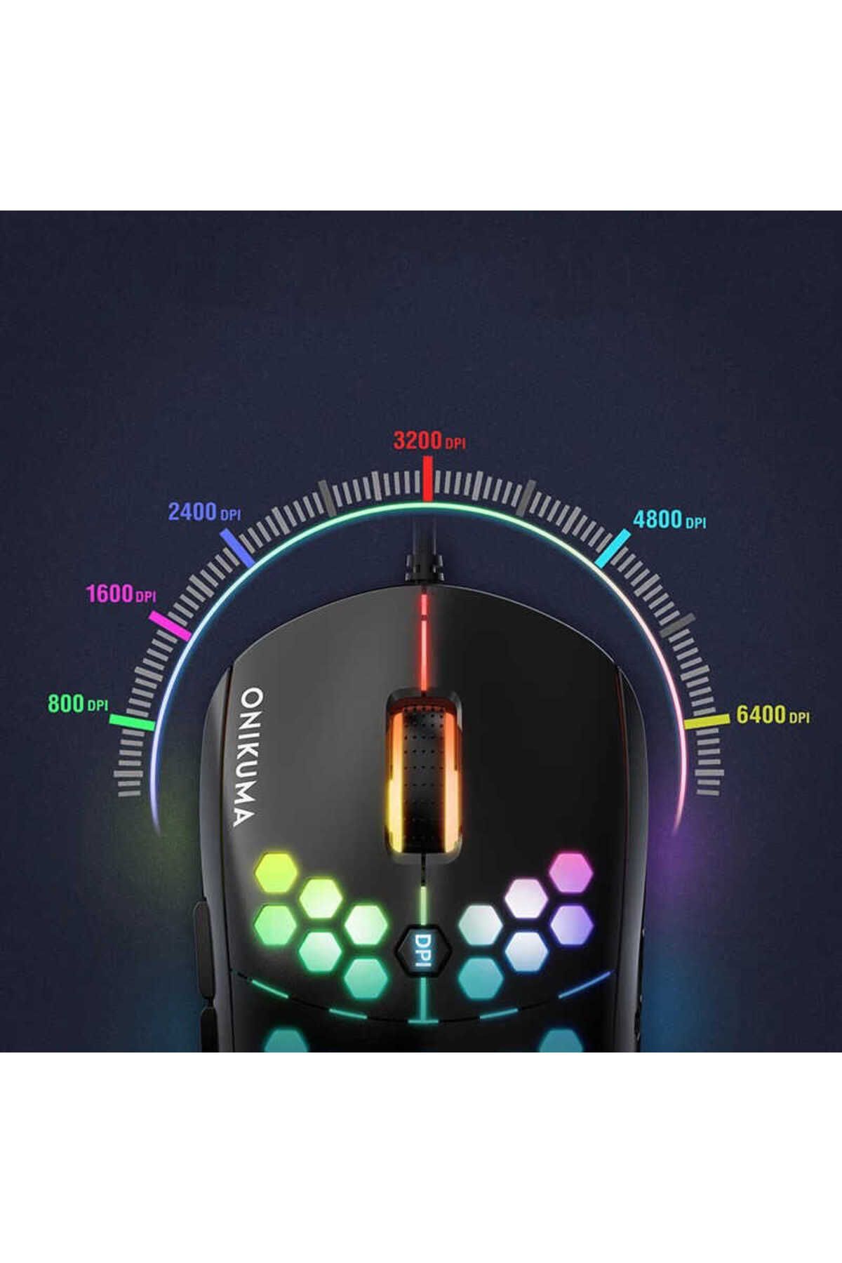 Canpay Profesyonel Oyun Deneyimi için RGB LED Aydınlatmalı Hassas Kontrollü Ultra Hafif Gaming Oyuncu Mouse