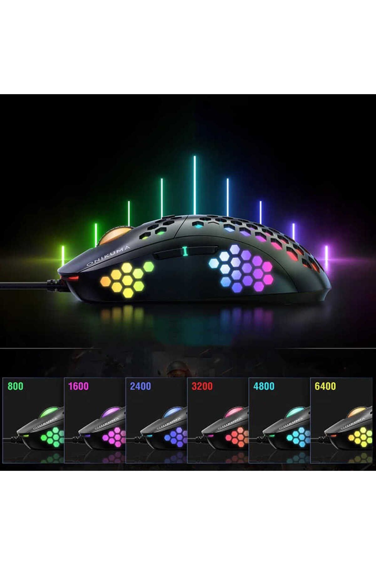 Canpay Profesyonel Oyun Deneyimi için RGB LED Aydınlatmalı Hassas Kontrollü Ultra Hafif Gaming Oyuncu Mouse