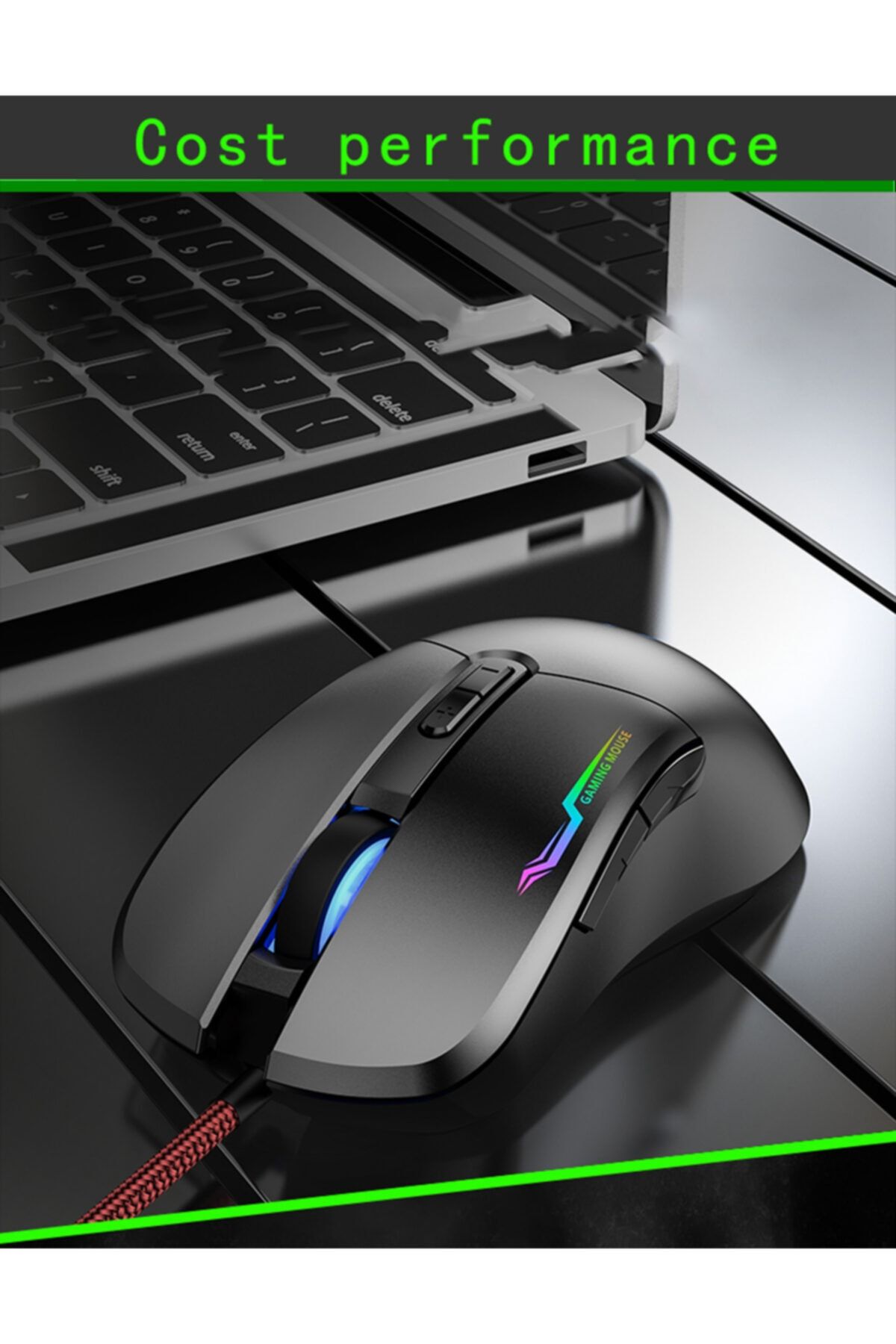 JUNGLEE Profesyonel Rgb Led Işıklı Oyuncu Mouse 800-3200 Ayarlanabilir Dpi Gaming Mouse