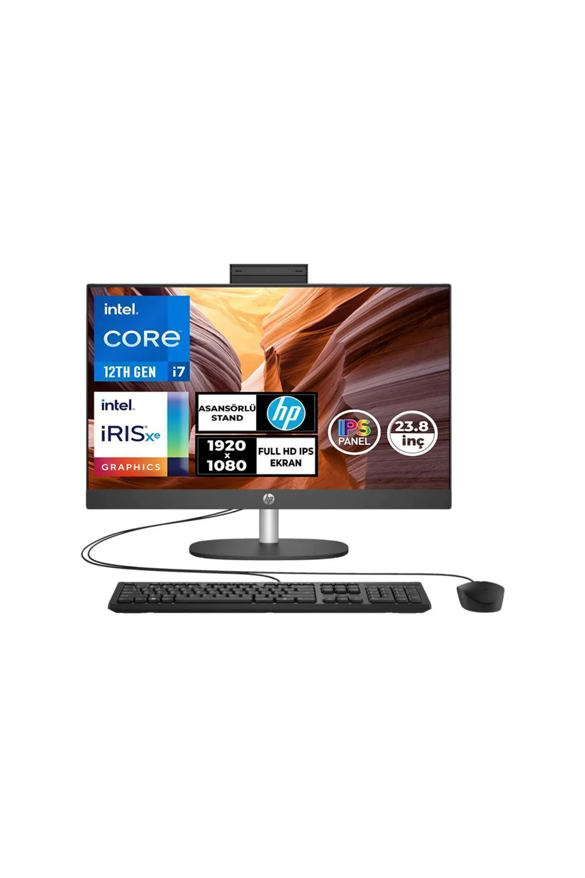 HP ProOne 240 G10 i7-1355U 16GB 1TB SSD Freedos 23.8" FHD All In One Bilgisayar 8T2W8ES 004