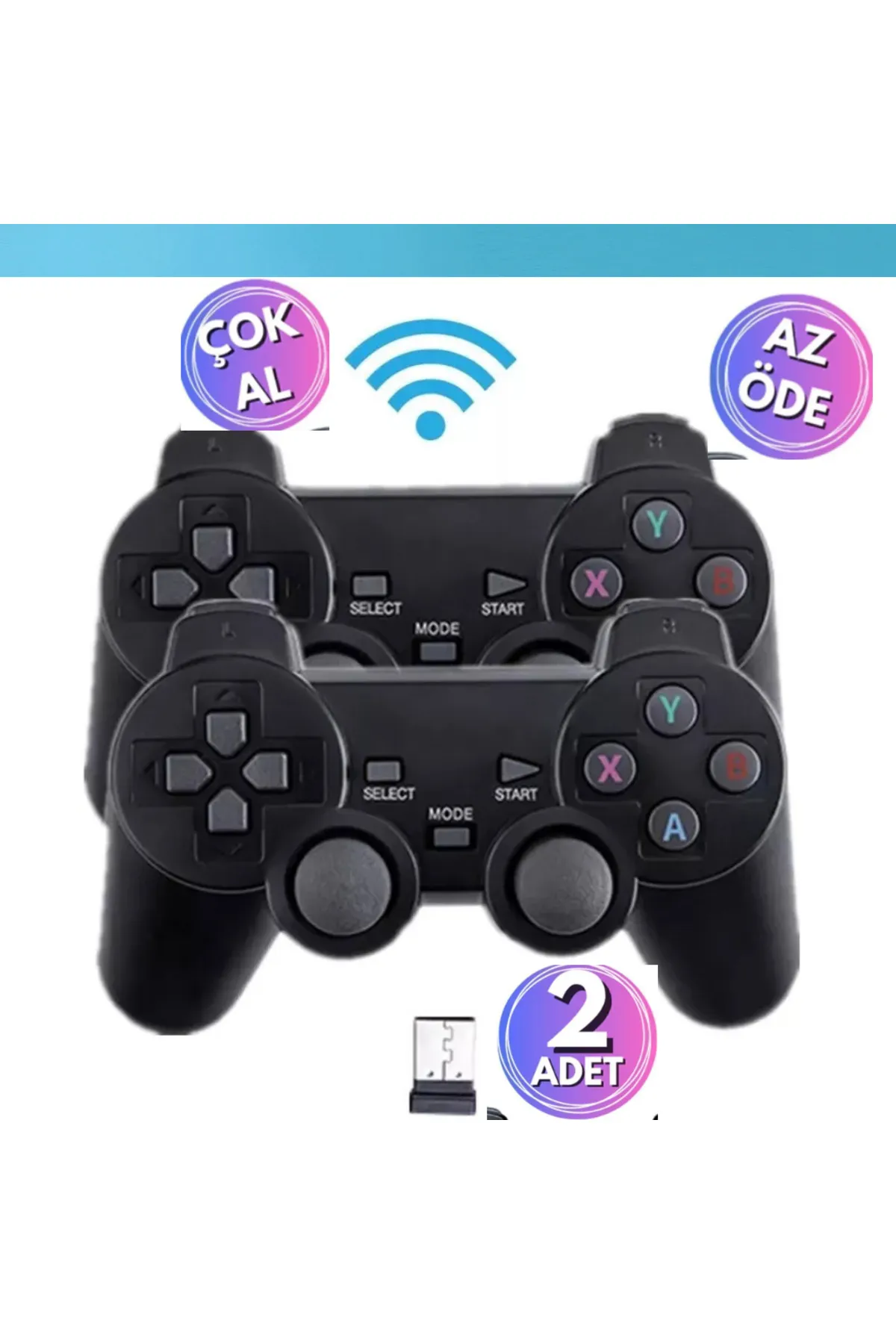 ŞimşekStore Ps1,ps2,ps3,pc,laptop,tv,tv Box,telefon,tablet Uyumlu Wirelees Kablosuz Oyun Konsolu 2 Adet