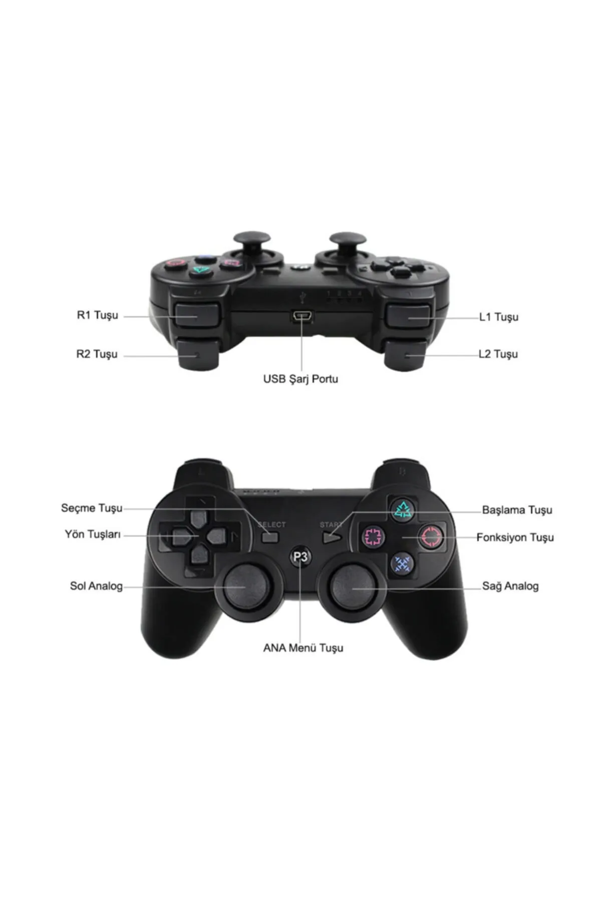 CAFELE Ps3 Dualshock 3 Sixaxis Kablosuz Kumanda