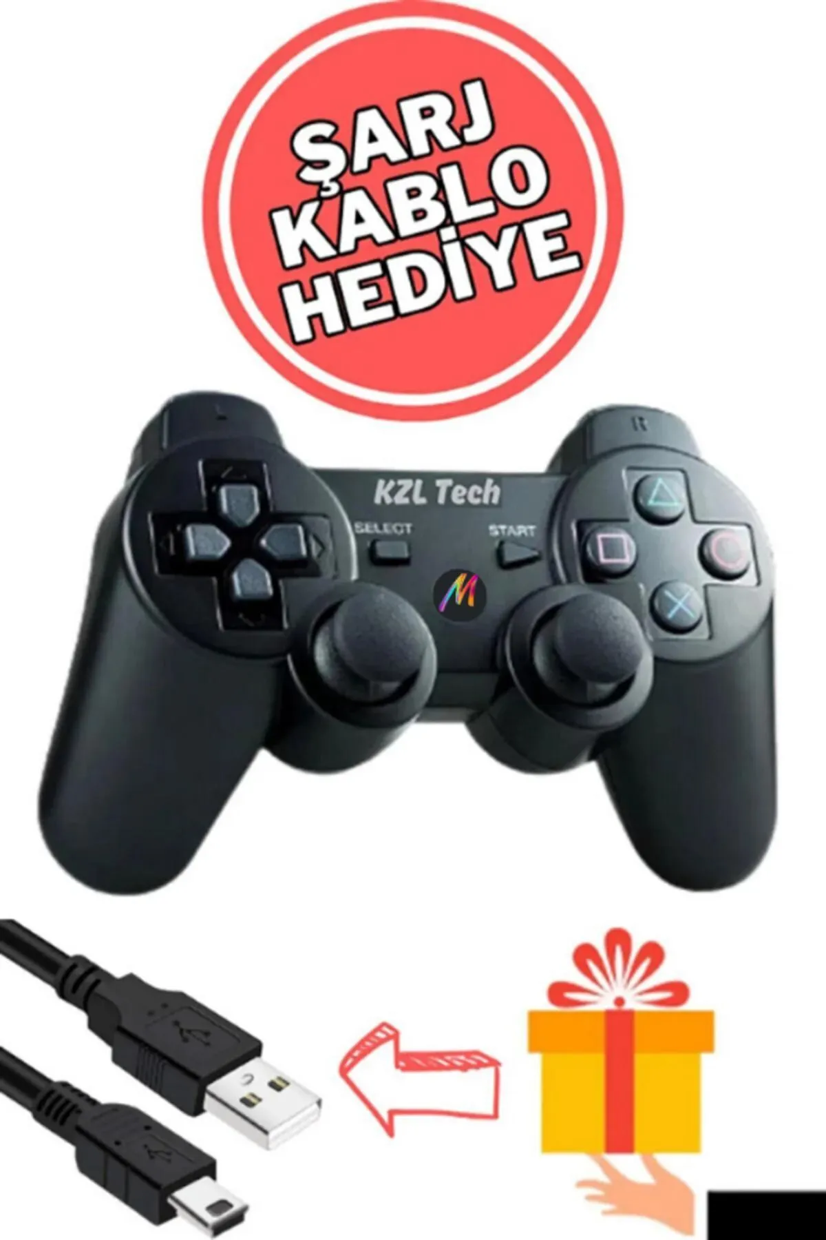 Maybax Ps3 Kablosuz Analog Oyun Kolu Oyuncu Konsolu Dualshock Wireless Joystick Controller Double Gamepad