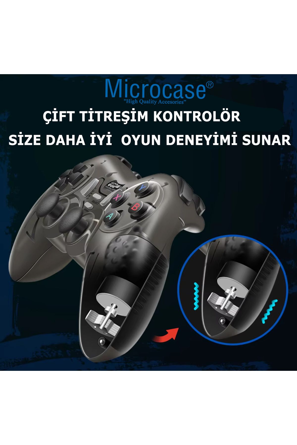 Microcase Ps3 Ps4 Usb Kablolu Çift Titreşimli Pc Konsol Oyun Kolu Gamepad Joystick -al4630 Yk6005