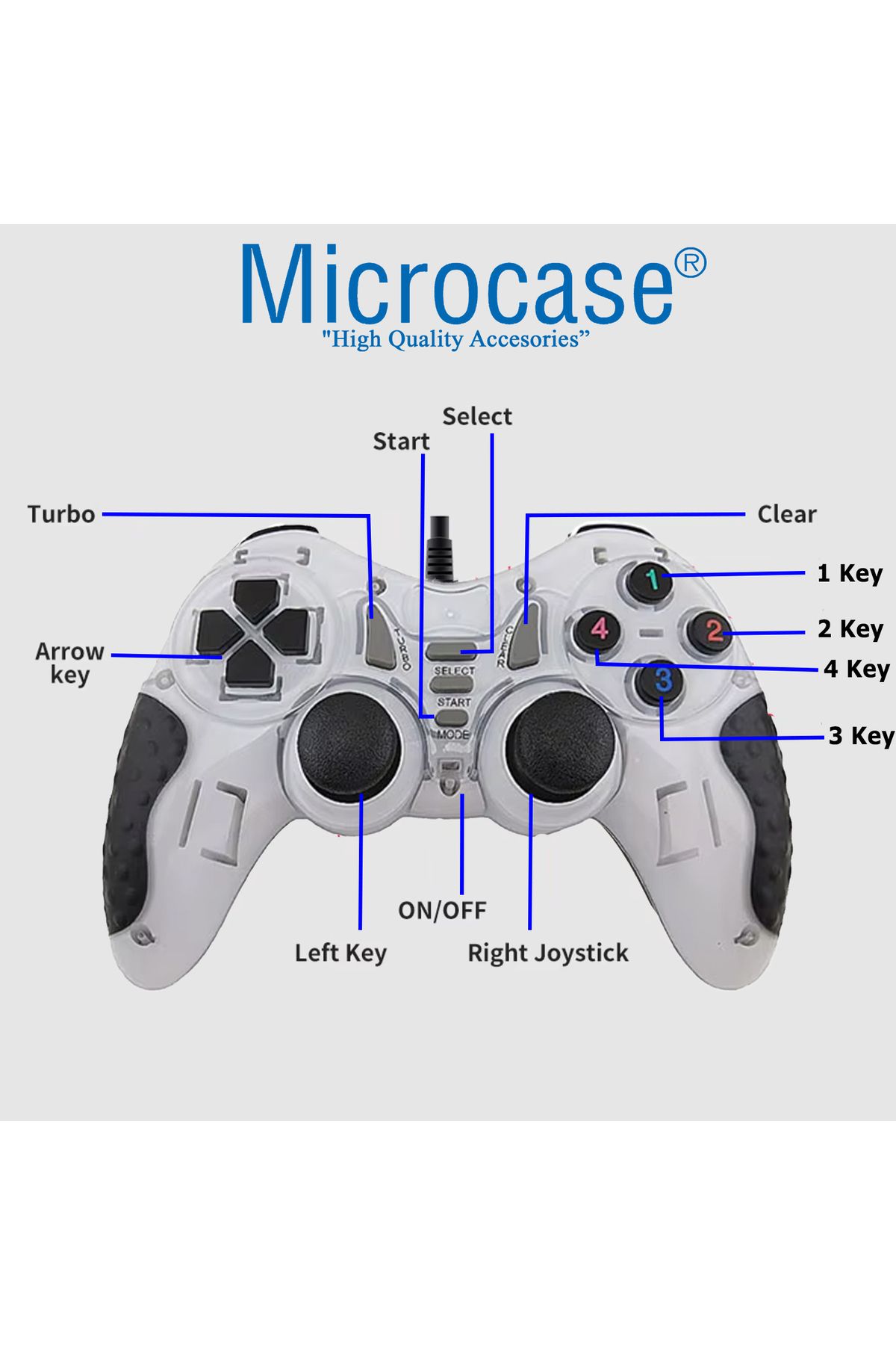 Microcase Ps3 Ps4 Usb Kablolu Çift Titreşimli Pc Konsol Oyun Kolu Gamepad Joystick -al4630 Yk6005