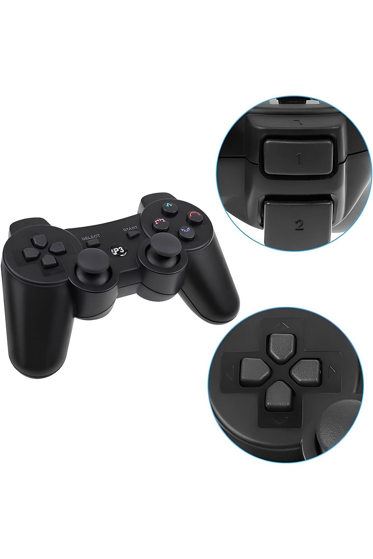 10numara Ps3 Uyumlu Kablosuz Oyun Kolu Joystick Şarj Kablosu Hediye