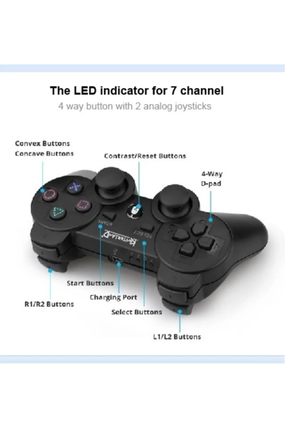 Kontorland Ps3022 Kablosuz Şarjlı Ps3, Pc Uyumlu Gamepad Oyun Kolu