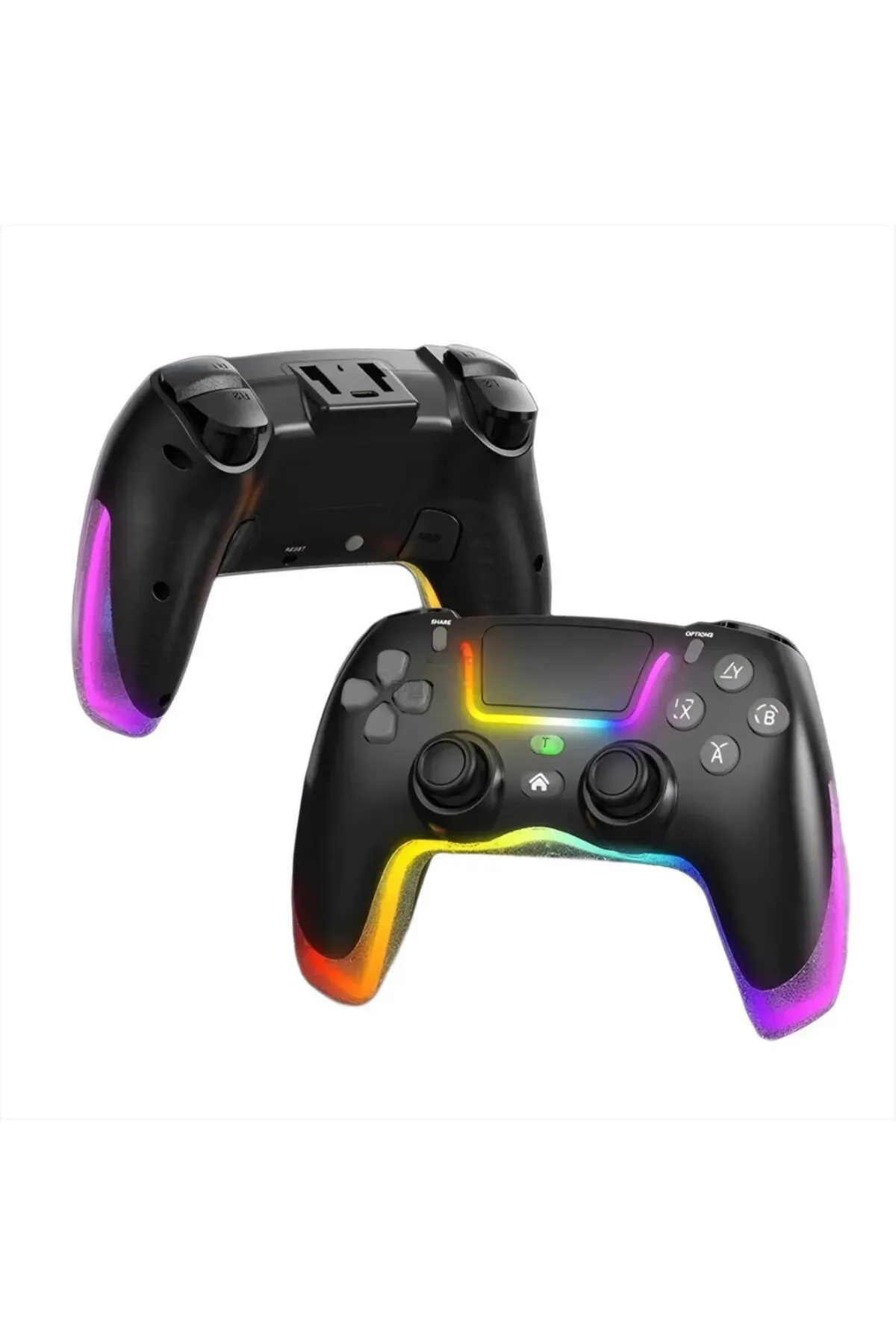 VOOKA PS4 Kol Kablosuz Gamepad Oyuncu Kol /Çift Titreşim/6 Eksenli RGB Mod/PS4/Switch/PC/Androd/İphone