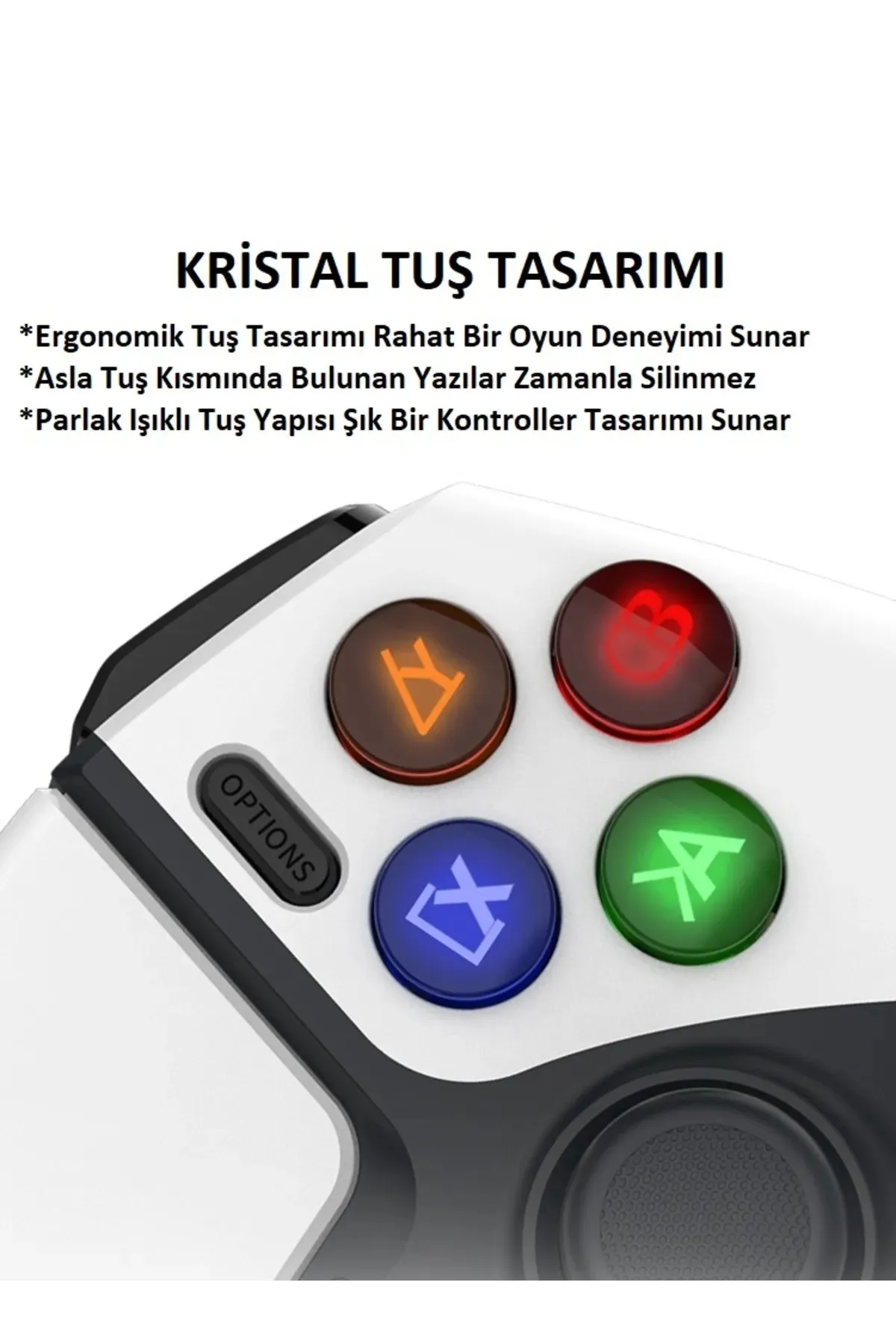 WOTOBE Ps4 Ps3 Pc Android Ios Kablosuz Bluetooth Mekanik Rgb Oyun Kolu Gamepad Joystick