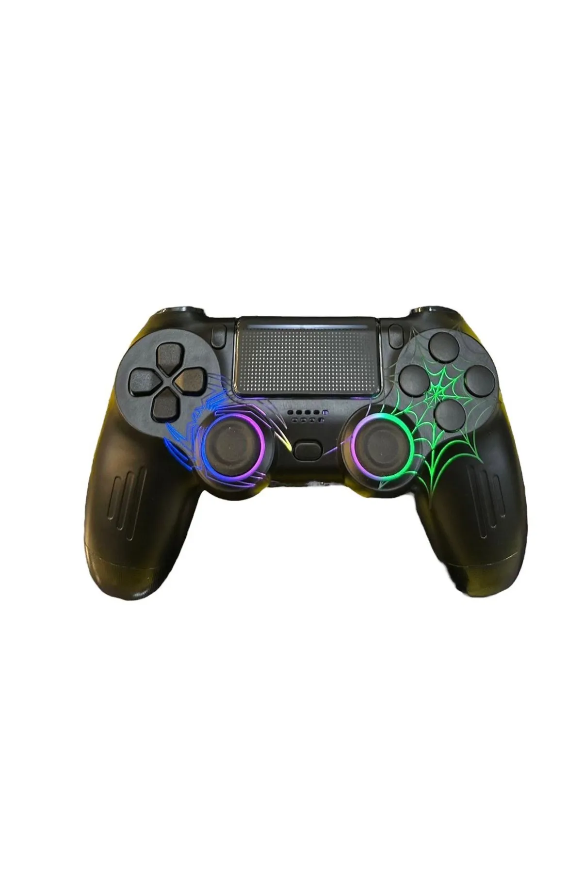 CRK TECH Ps4 Rgb Spiderman Işıklı Gamepad Ağ Örümcek Desenli Joystıck