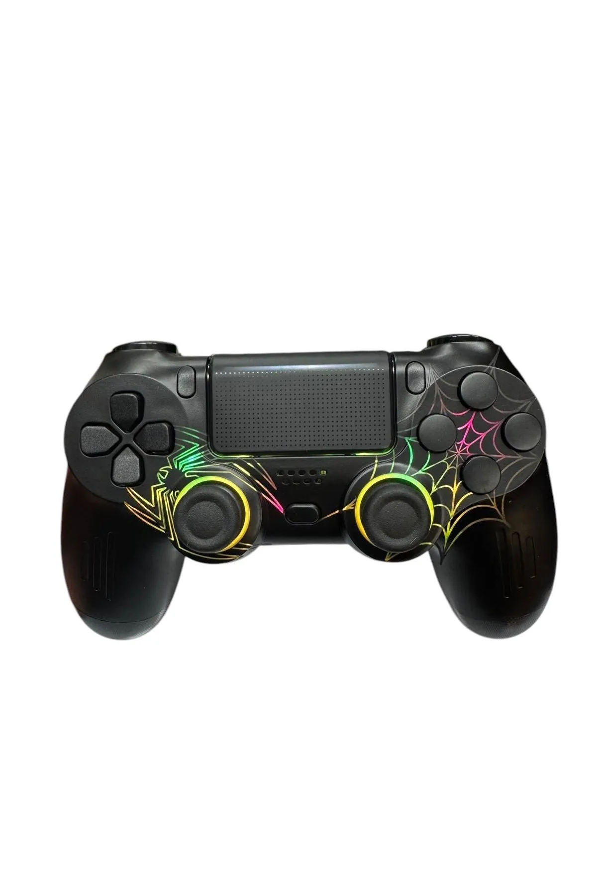 CRK TECH Ps4 Rgb Spiderman Işıklı Gamepad Ağ Örümcek Desenli Joystıck