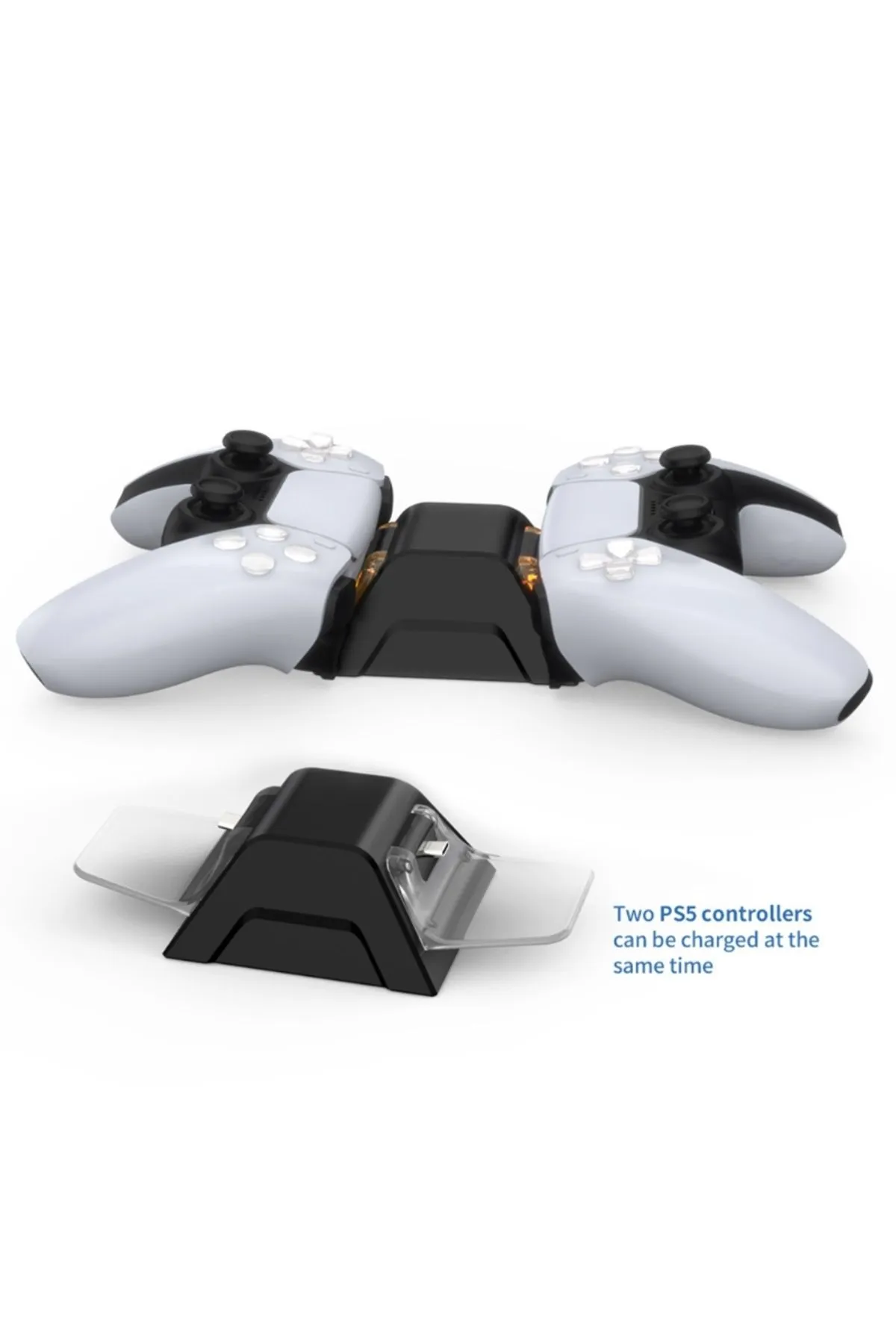 ErginGroup PS5 Dualsense Joystick Kol  LED Şarj İstasyonu Şarj Standı Kablosuz Çift Kol Kontrol Cihazı