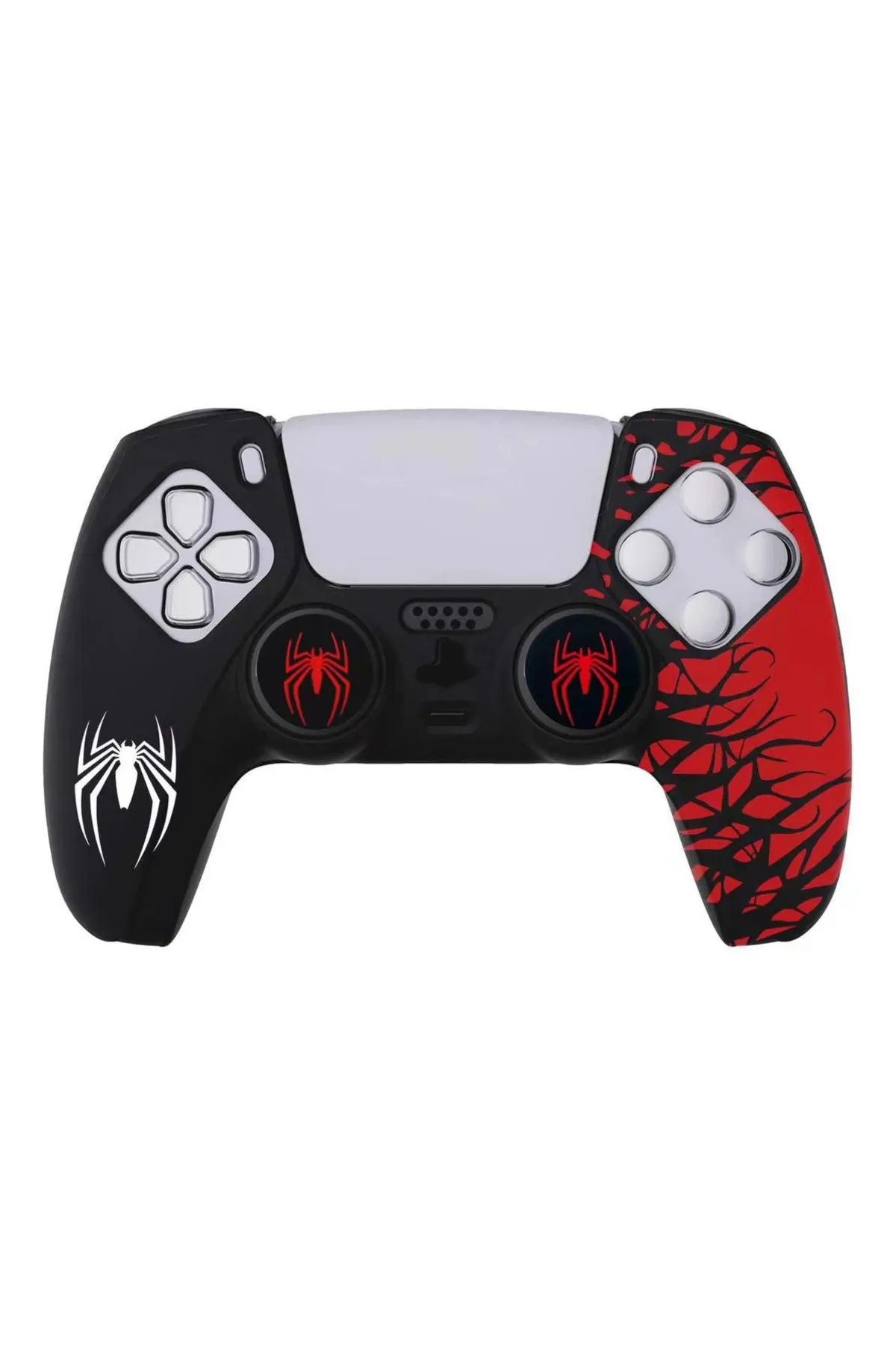 DeadSkull PS5 Dualsense Spider-Man Koruyucu Silikon Kılıf + Analog silikon Koruyucu