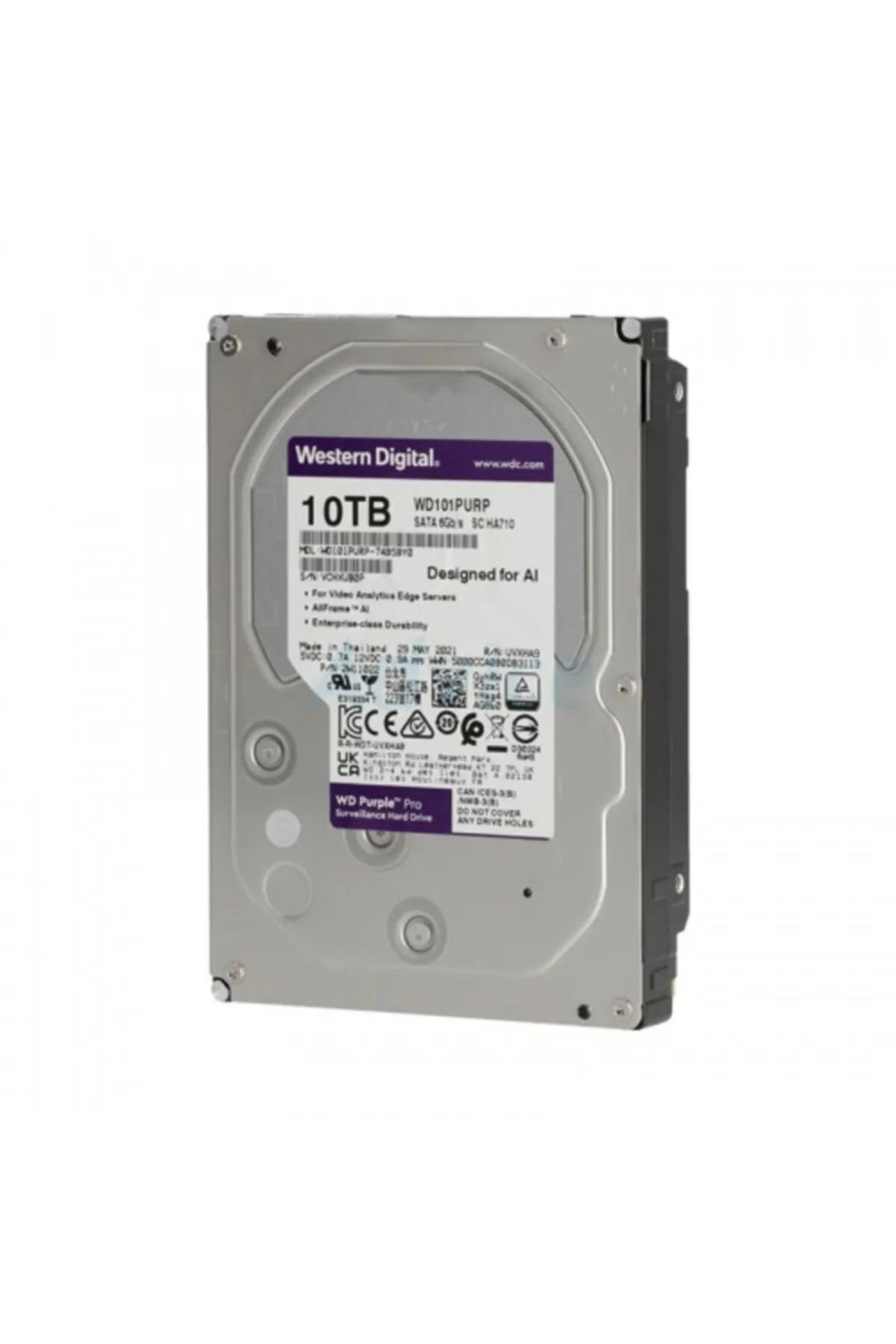 WD Purple 101purp 3,5" 10tb 256mb, 7200 Rpm, 7/24 Güvenlik Hdd