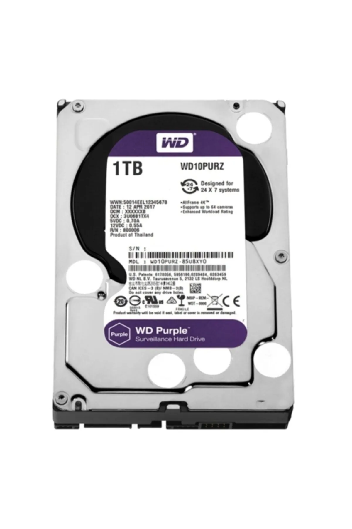 WD Purple 3,5" 1tb 64mb 5400rpm 10purz