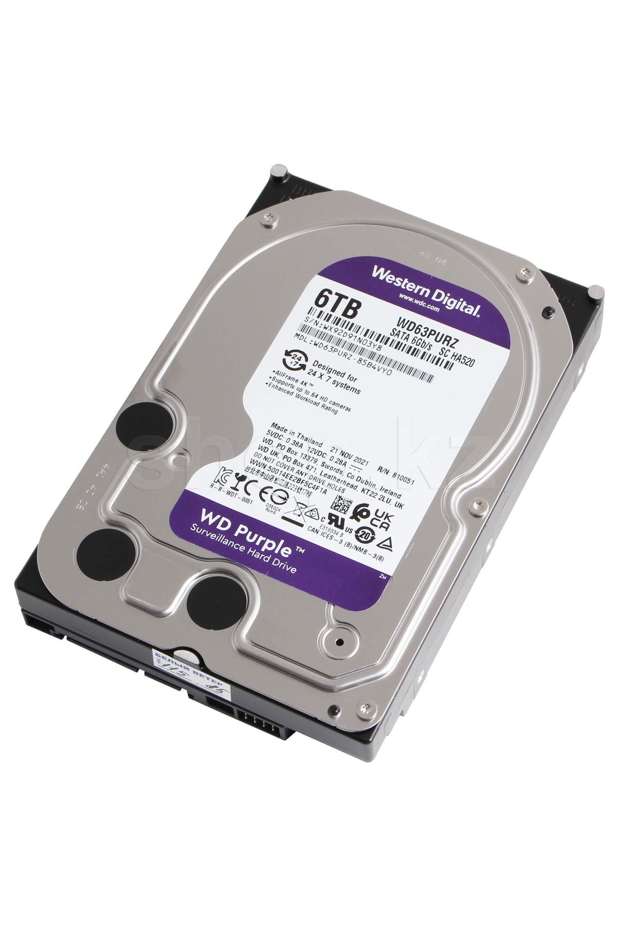 WD Purple 6tb 5700rpm 256mb Sata3 6gbit/sn Wd63purz 7/24 Hdd