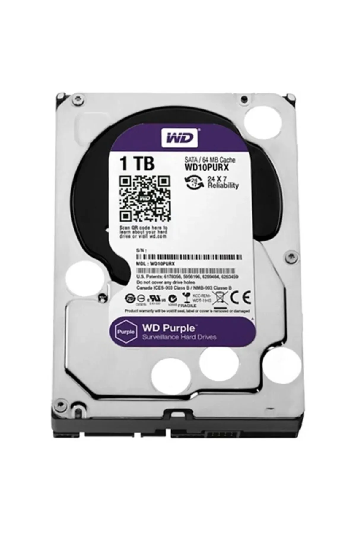 WD Purple (wd10purz) 1tb 3.5 Inc 64mb Intellıpower 6.0gb/s 7/24 Güvenlik Harddısk