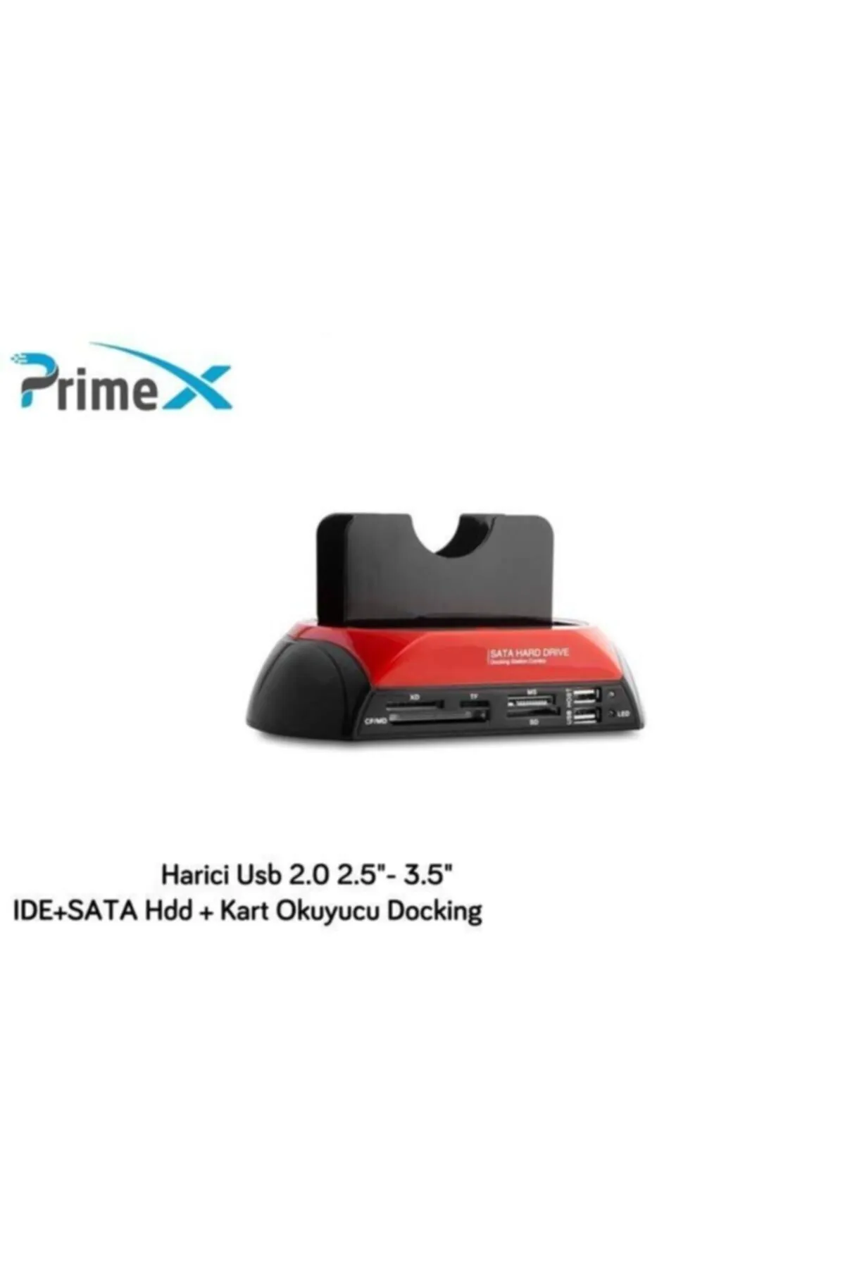 Primex Px-385 Harici Usb 2.0 2.5- 3.5 Ide Sata Hdd + Kart Okuyucu Docking