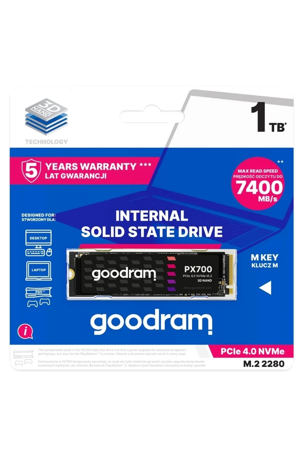 Goodram Px700 1tb Nvme Gen4 5000/4000mb/s M.2 Ssd