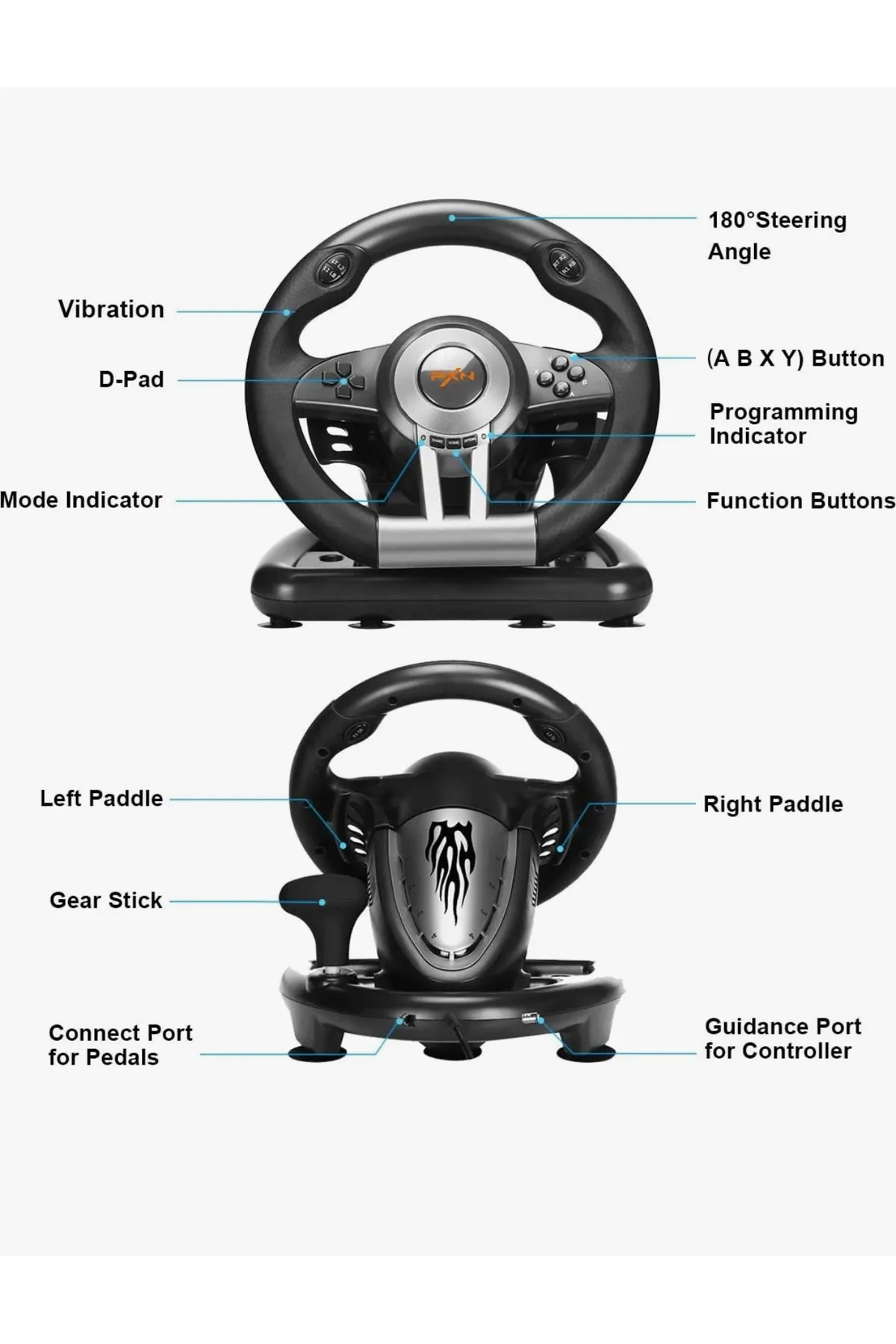 CRK TECH Pxn V3 Pro Direksiyon Seti Ps4 Ps3 Xbox Vites Pedal Uyumlu