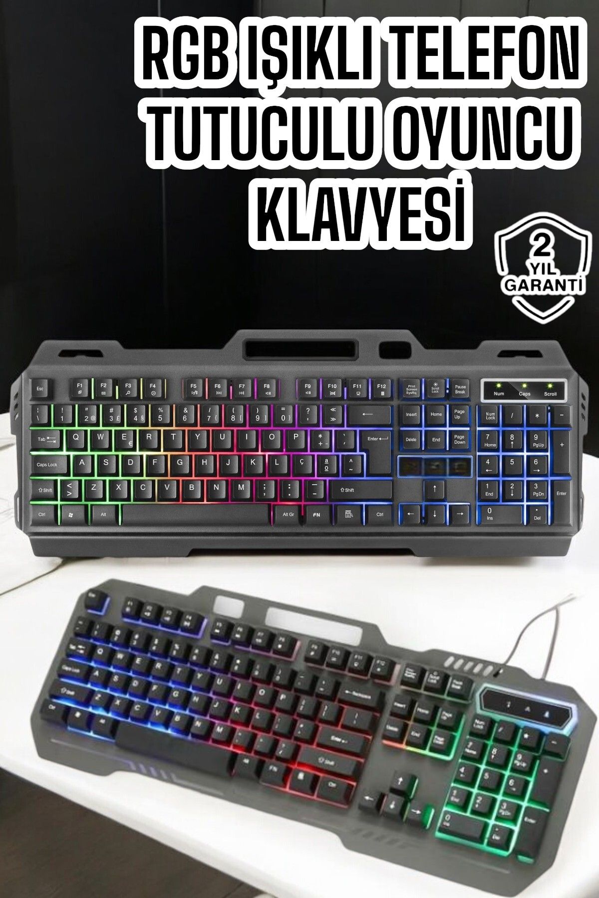 Genel Markalar Q Klavye RGB Işıklı Klavye Ve Mouse Seti Kablolu